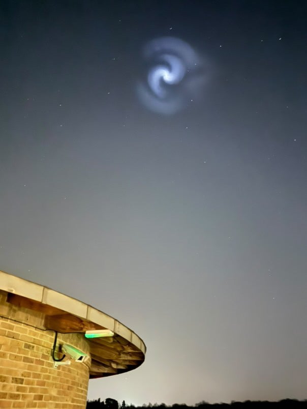 The spiral as seen from the University of Hertfordshire’s Bayfordbury Observatory (Vaishnav Nhalikkarammal/ University of Hertfordshire)