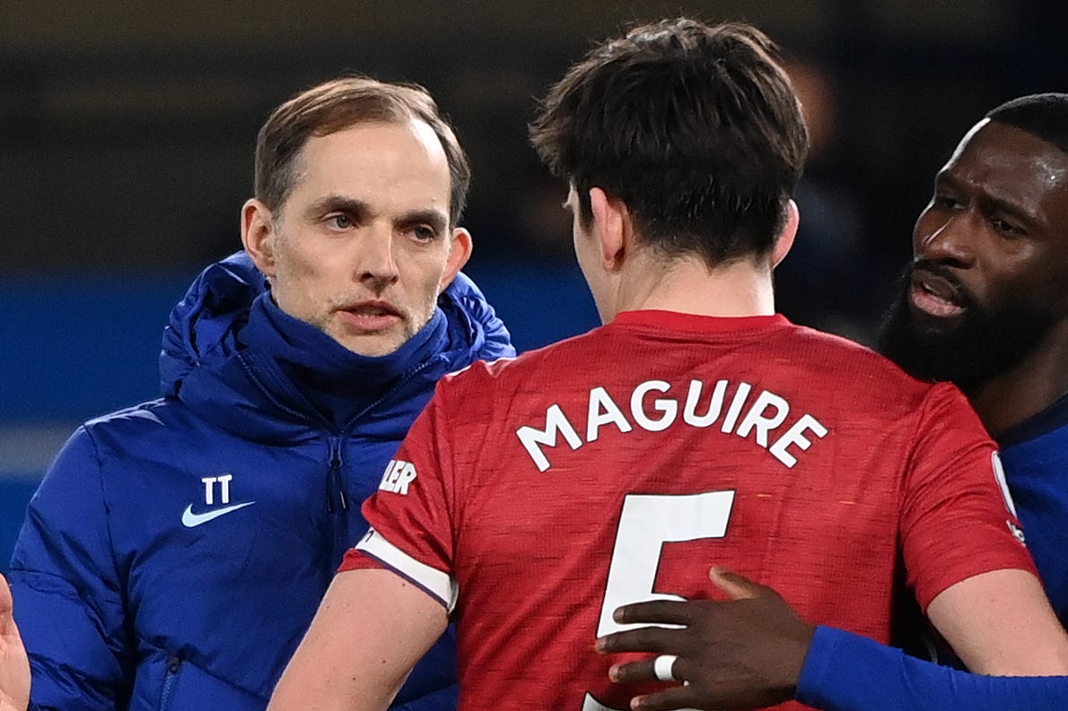 Thomas Tuchel did not include Harry Maguire in his first England squad (Andy Rain/PA)