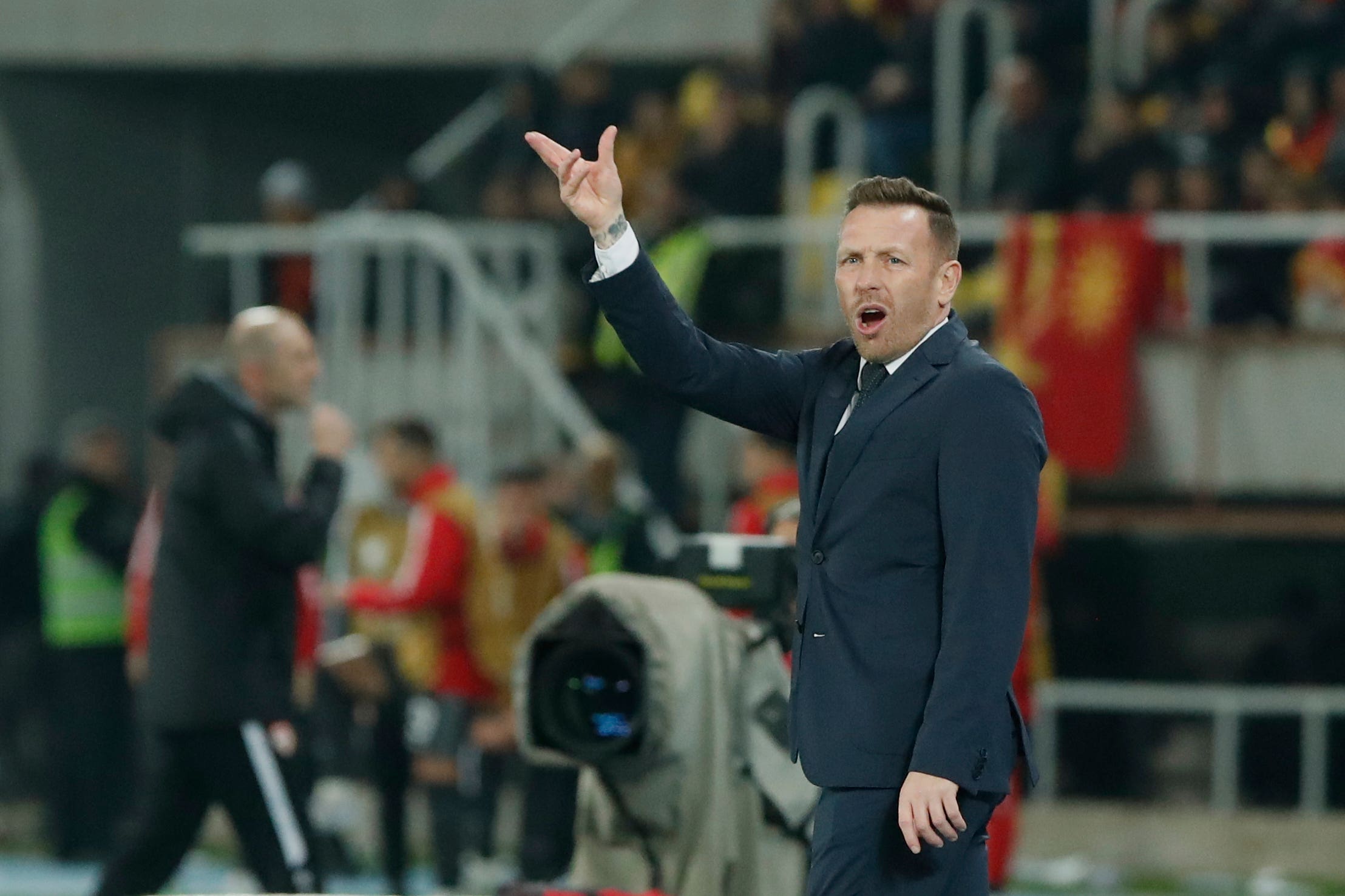 Craig Bellamy was frustrated with a point but hailed his players’ mentality (Boris Grdanoski/AP)