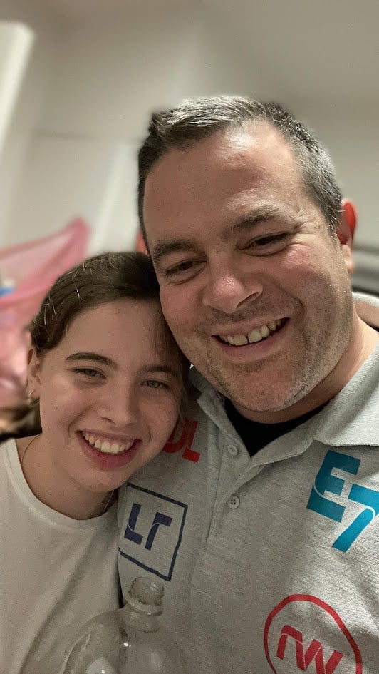 Maia pictured with her father Liam