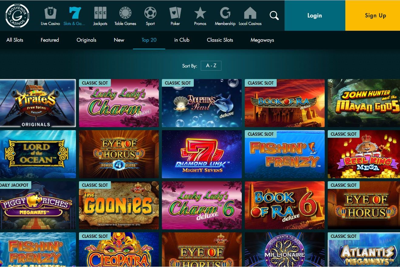 Screengrab taken from the website www.grosvenorcasinos.com showing online slot games (PA)
