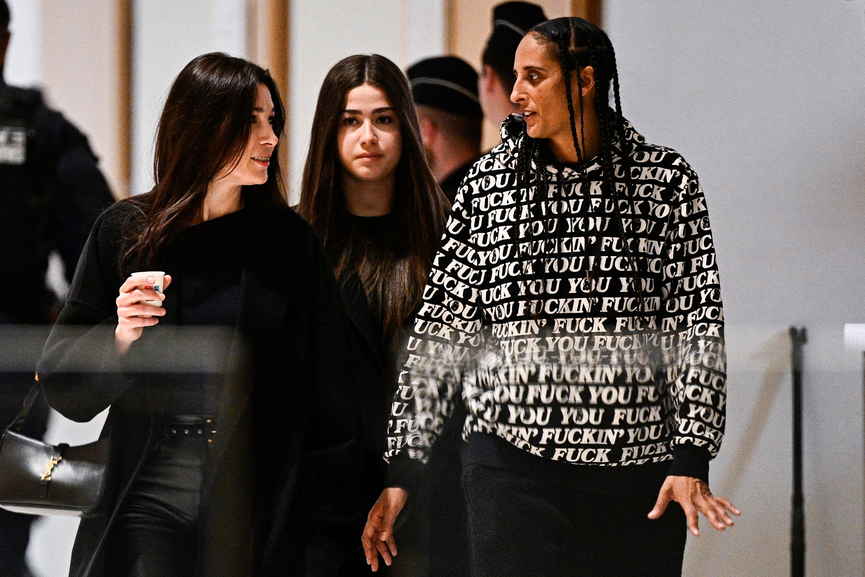 Roxane Depardieu, daughter of French actor Gerard Depardieu, walks during a suspension of hearing as part of Gerard Depardieu's trial