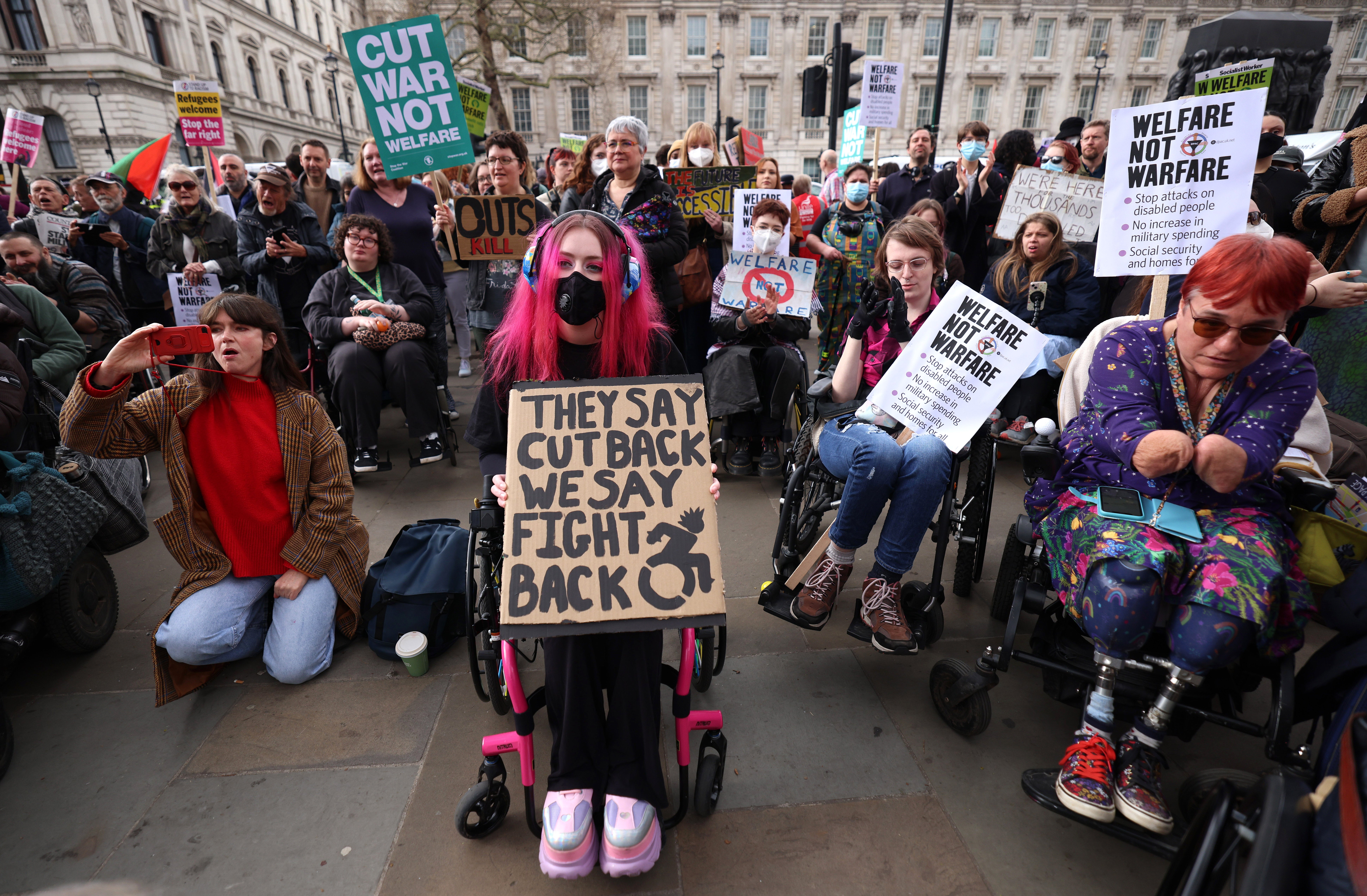 Protest on the sidelines of Chancellor Reeves' Spring Statement