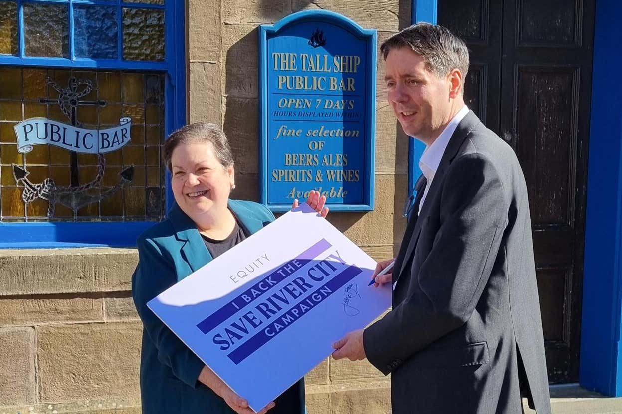Scottish Labour MSPs Jackie Baillie and Neil Bibby gave their backing to a campaign to save soap opera River City as they visited the set of BBC Scotland’s long-running drama, which is being axed next year (Equity/PA)