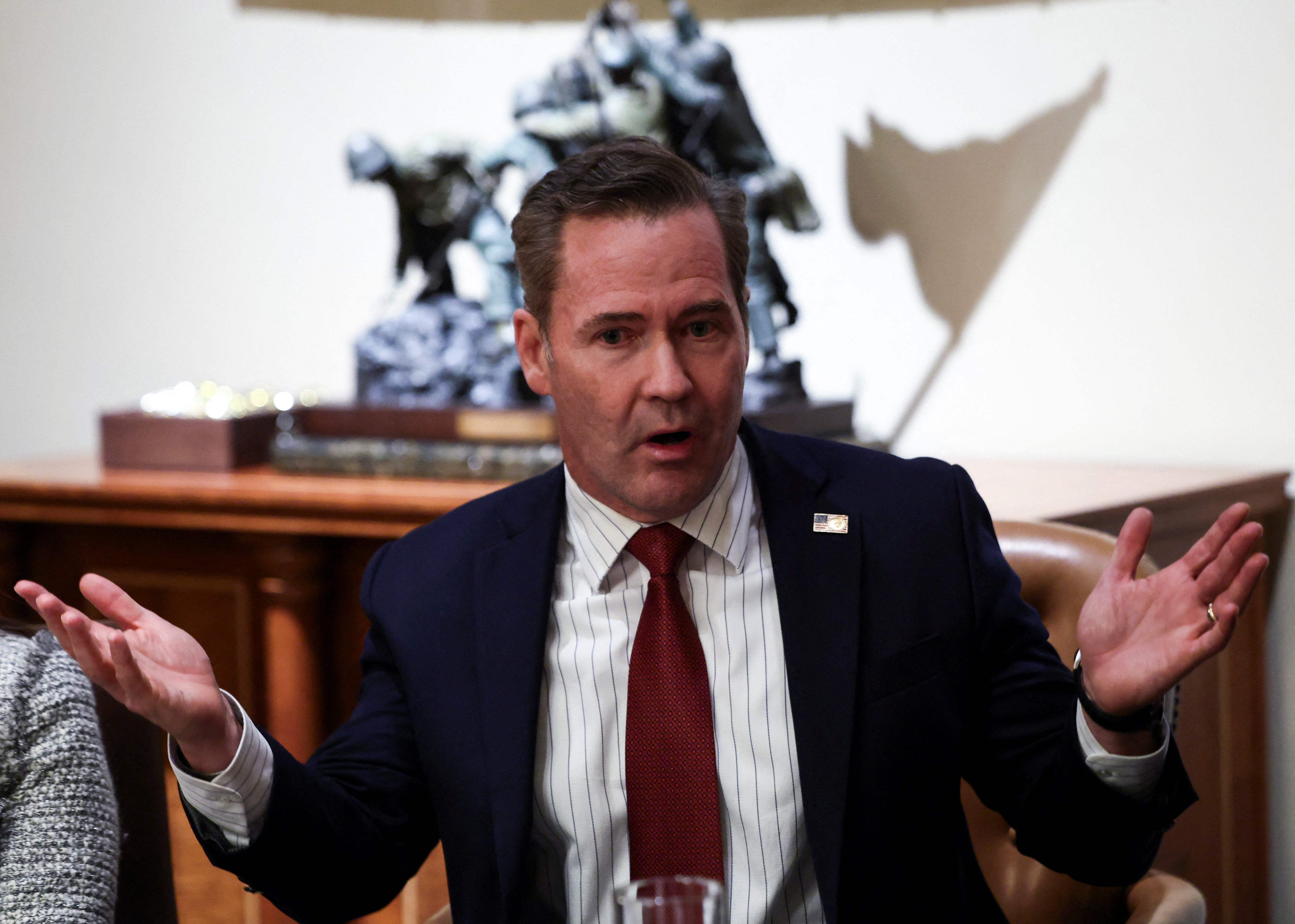 Waltz, pictured, took ‘full responsibility’ for adding Goldberg to the group chat - but branded the editor a ‘loser’ anyway