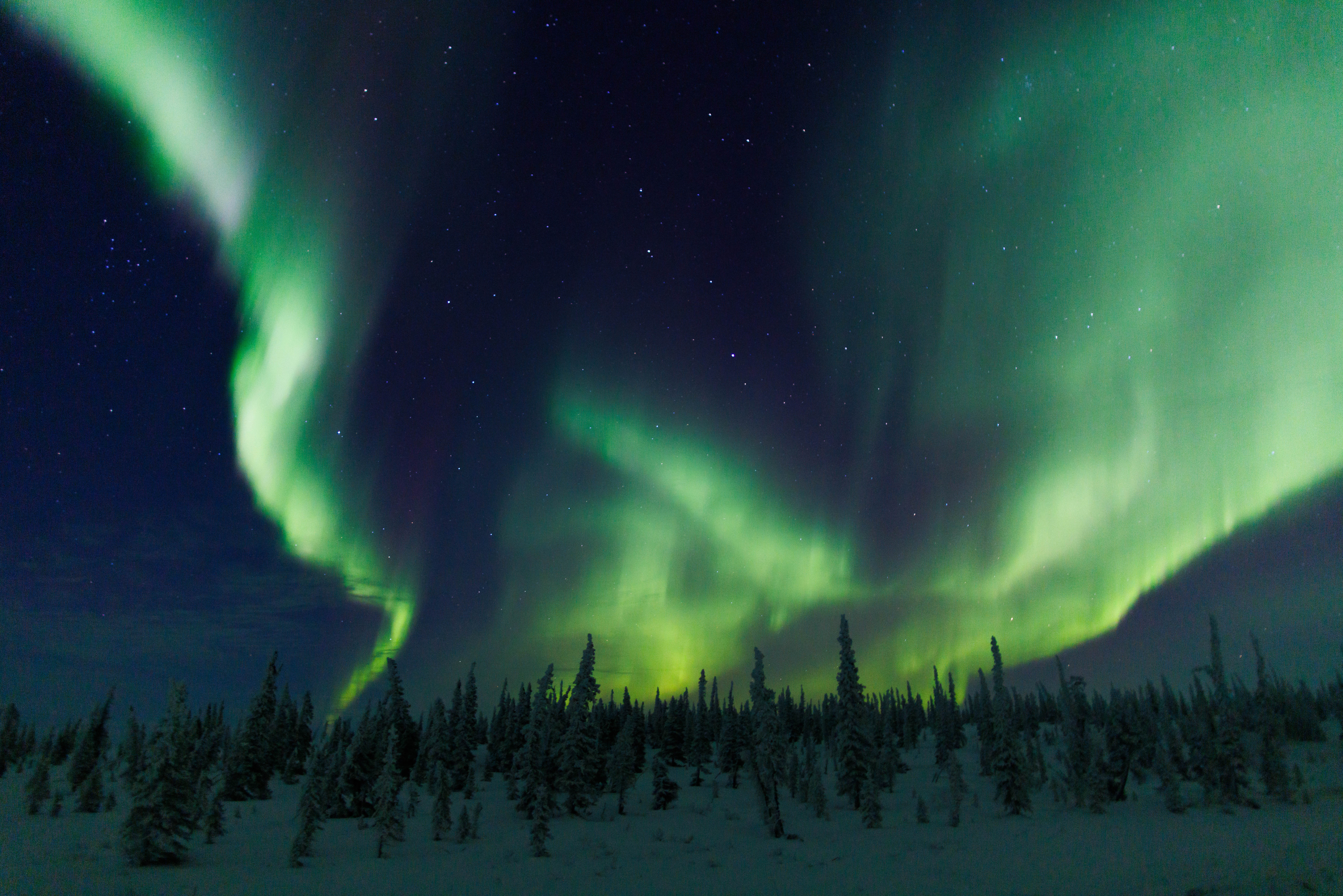The lights were also visible in northern Canada