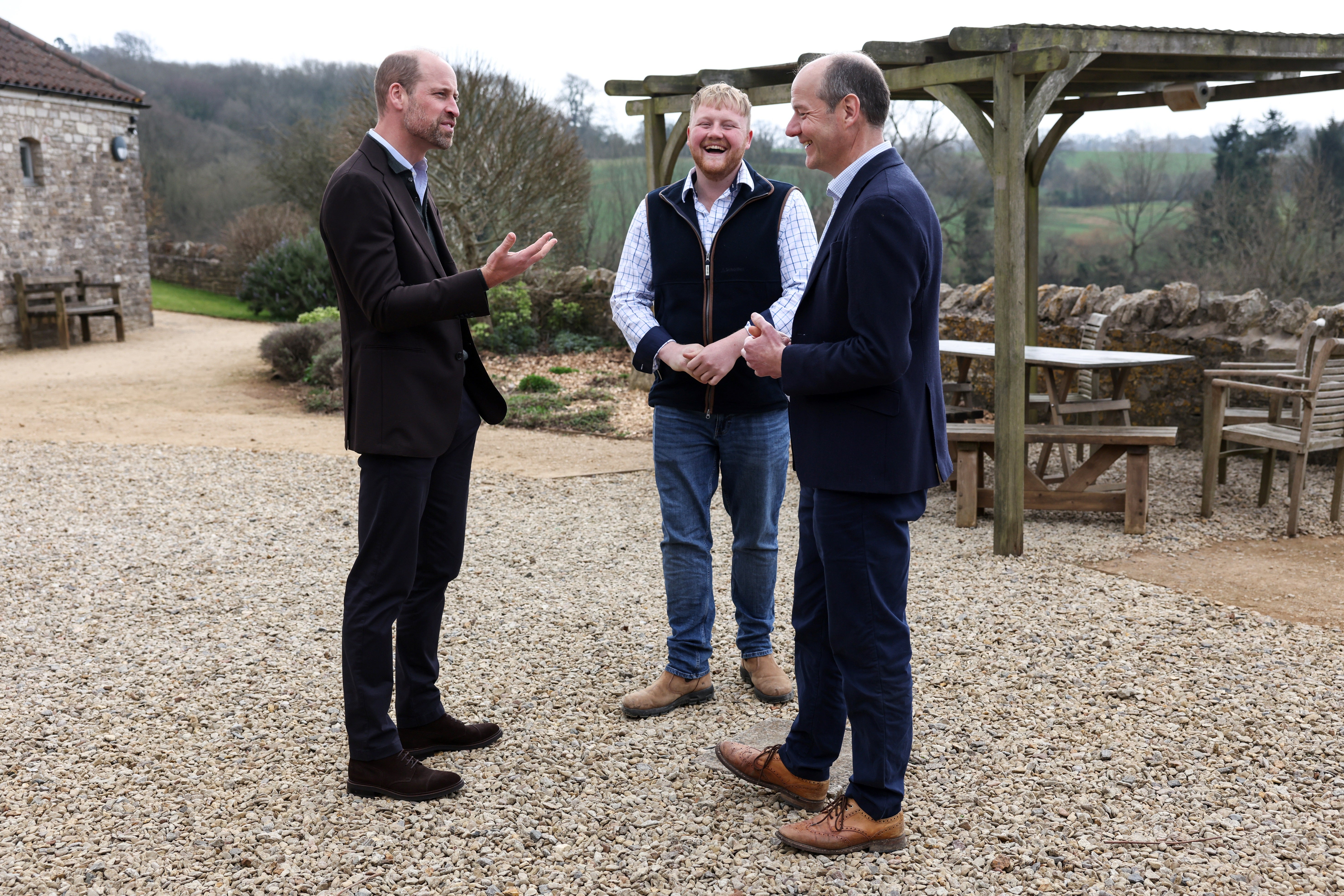 Prince William laughs with stars of Clarkson’s Farm, Kaleb Cooper and Charlie Ireland
