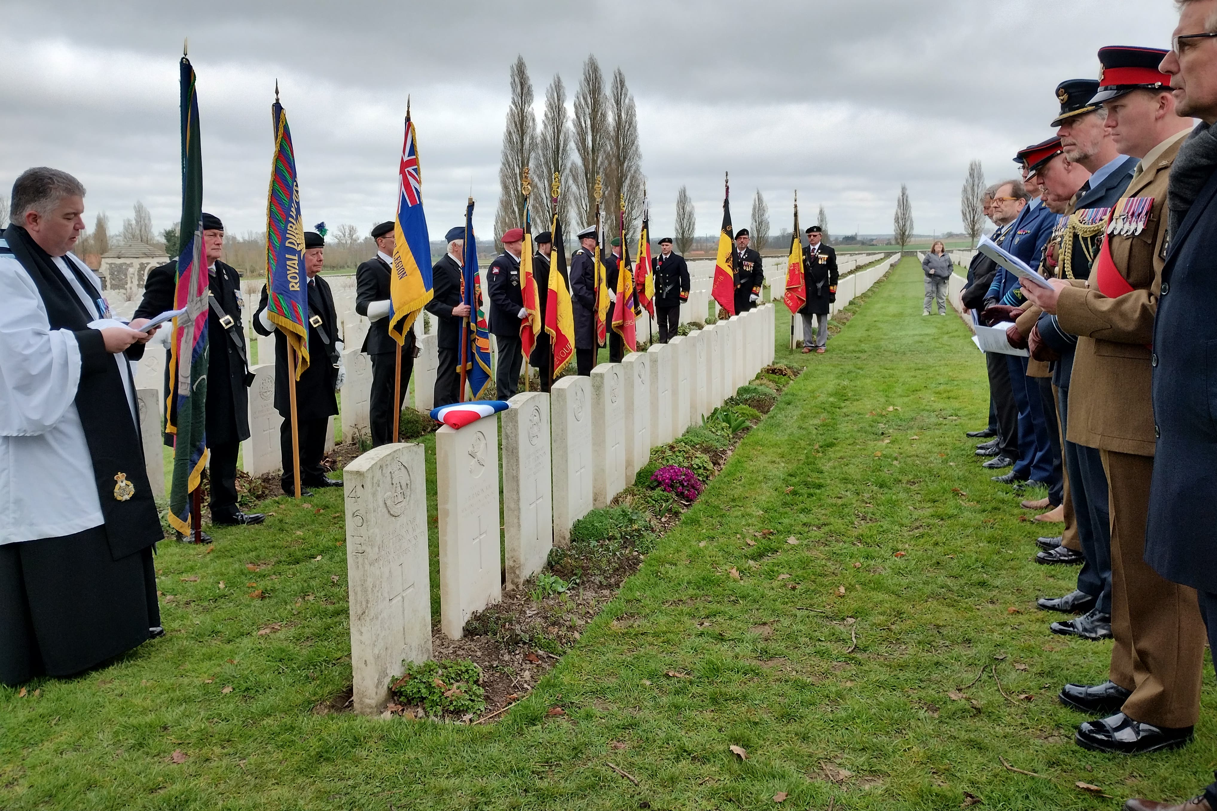 The graves of three previously unknown First World War soldiers were rededicated on Wednesday, having been identified more than a century after they fell (Crown Copyright/PA)