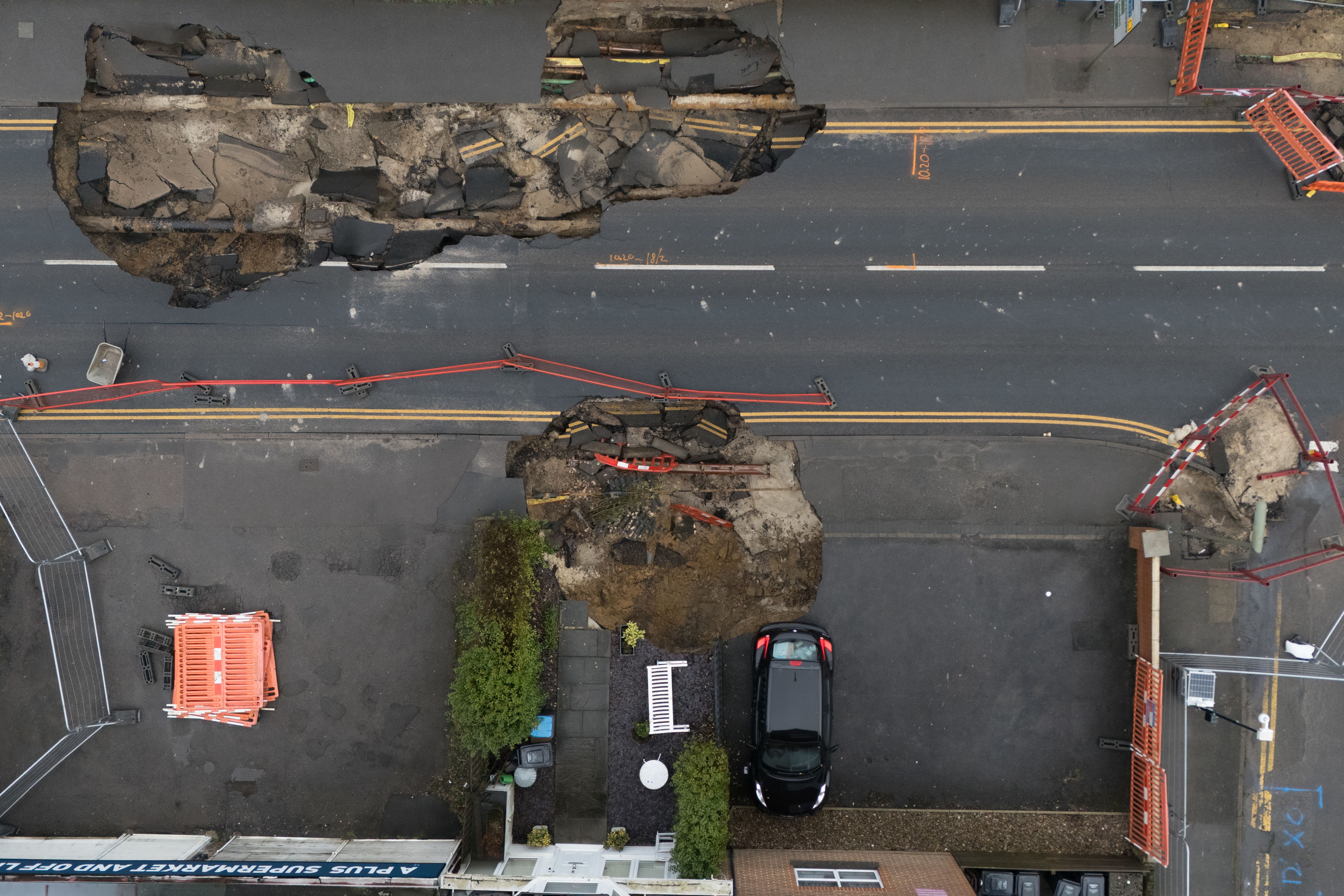 More than 30 homes had to be evacuated when the sinkhole opened up
