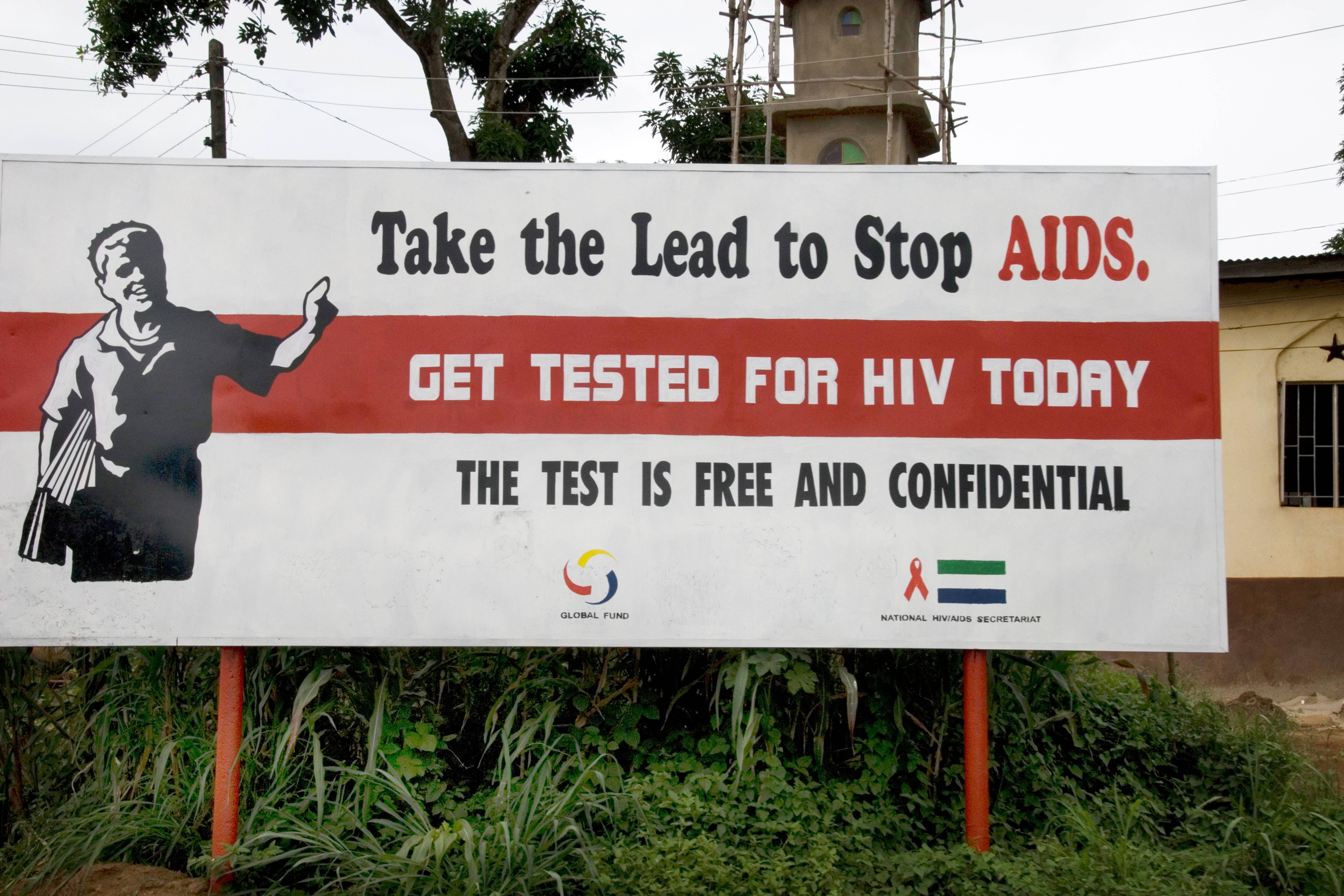 A billboard in Sierra Leone advertising HIV testing (Alamy/PA)