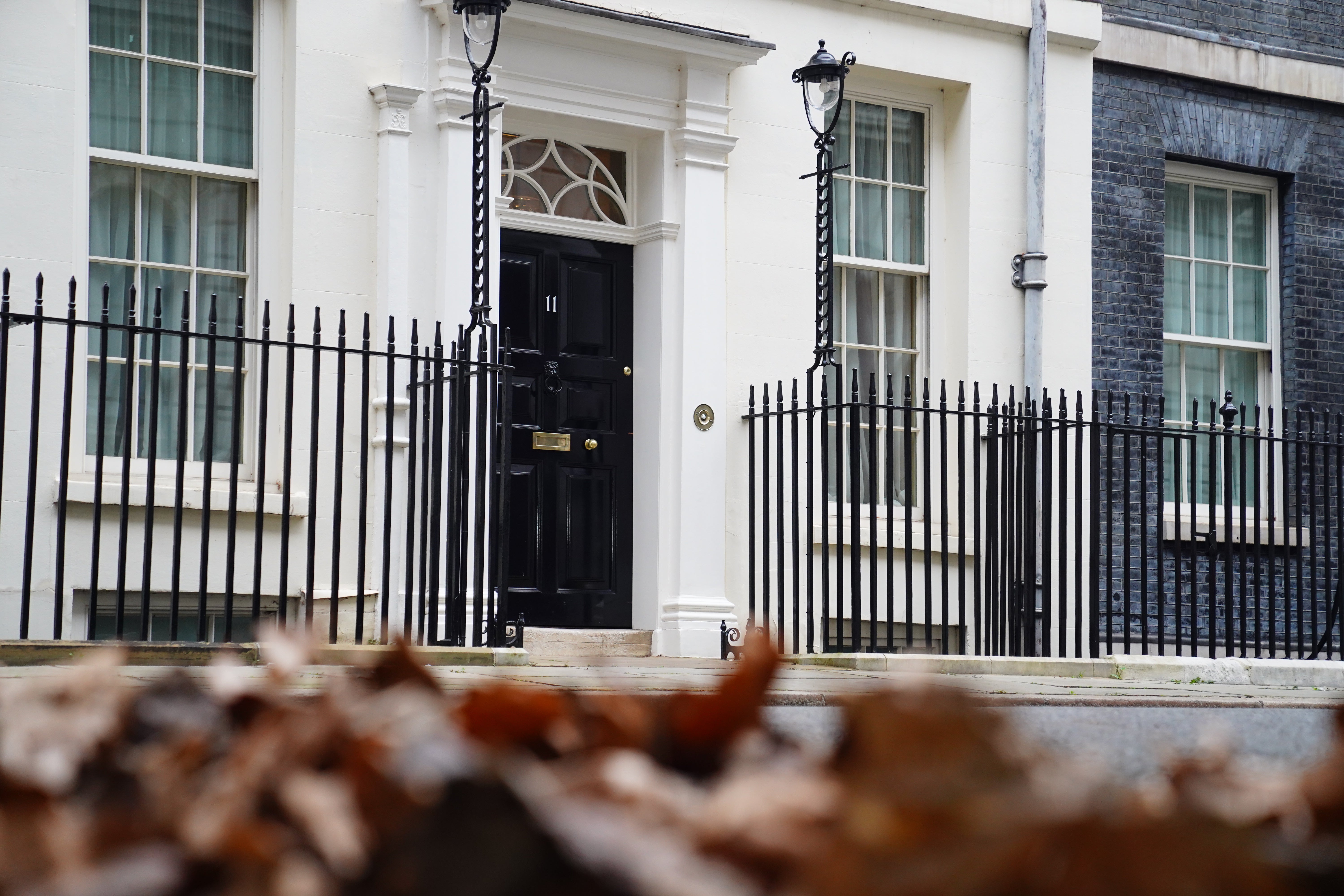 A view of the door to No 11 Downing Street