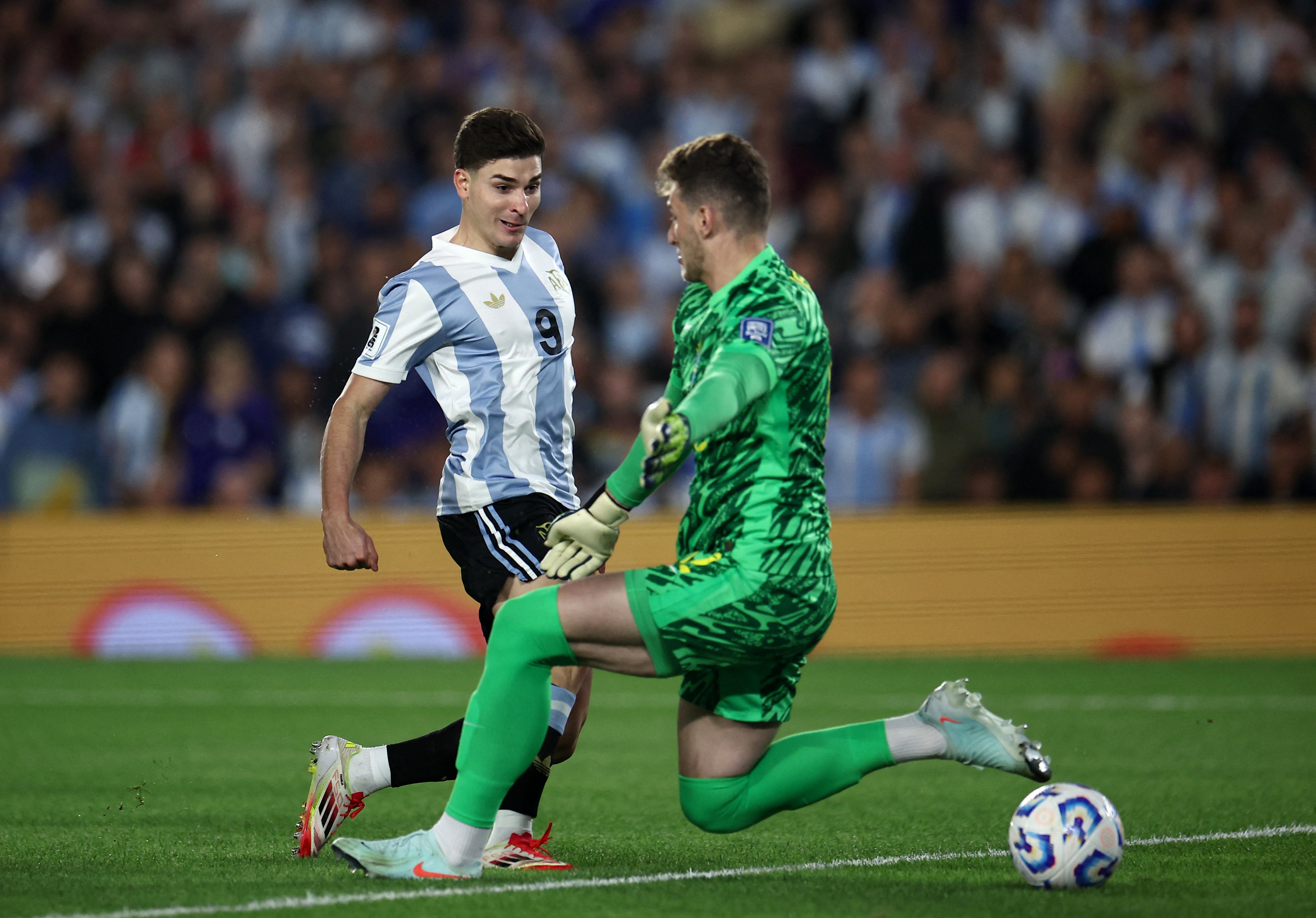 Julian Alvarez sent the hosts ahead in just the fourth minute