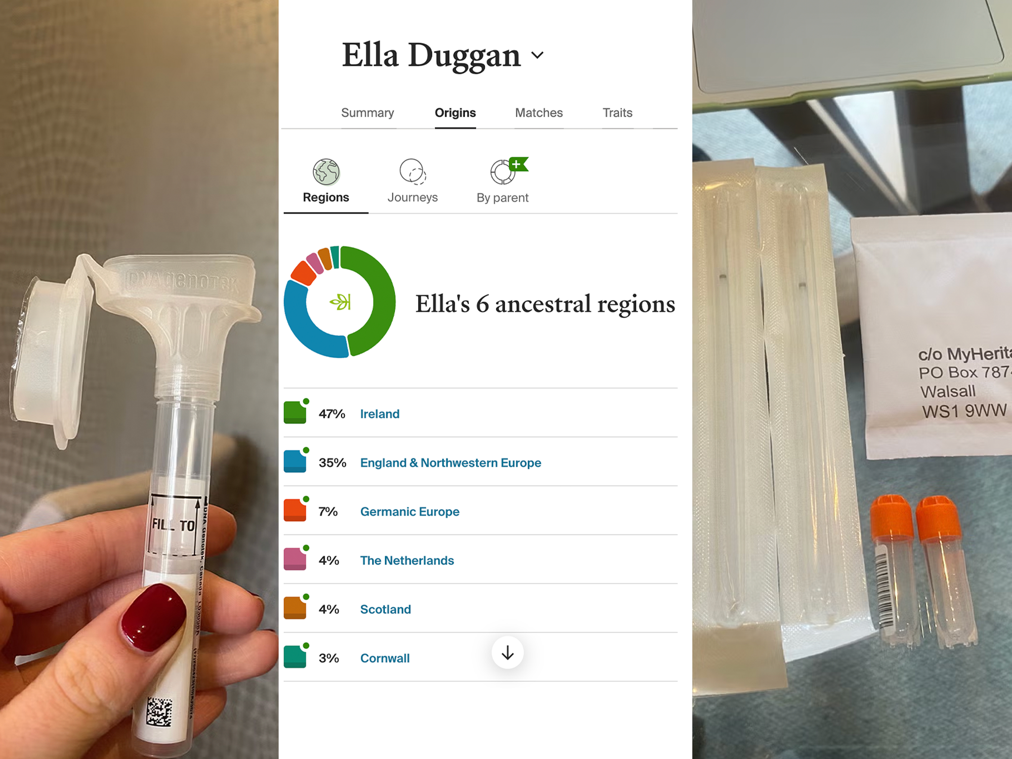 The test kits and the results