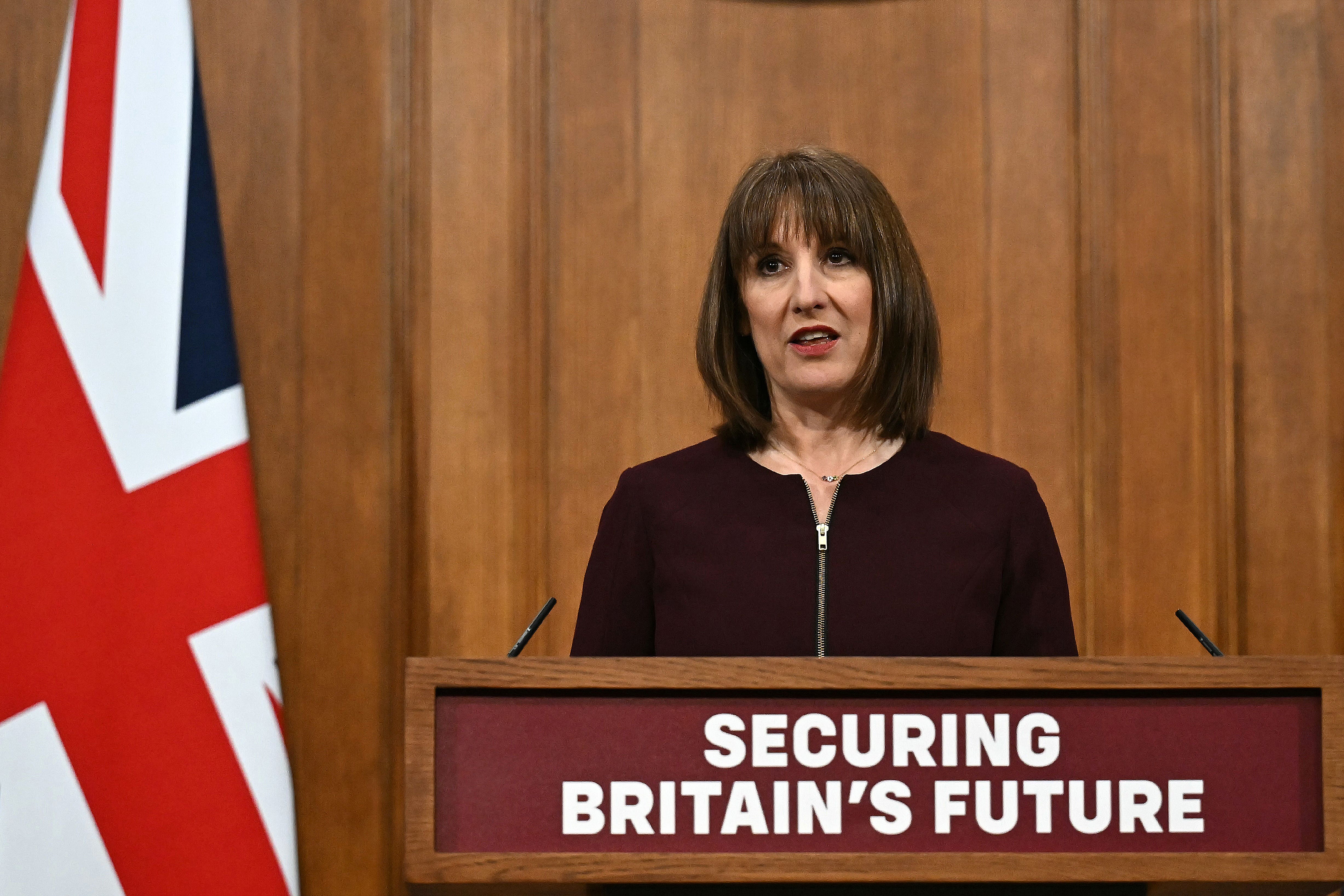 Chancellor of the Exchequer Rachel Reeves holds a press conference at the Downing Street Briefing Room (Ben Stansall/PA)