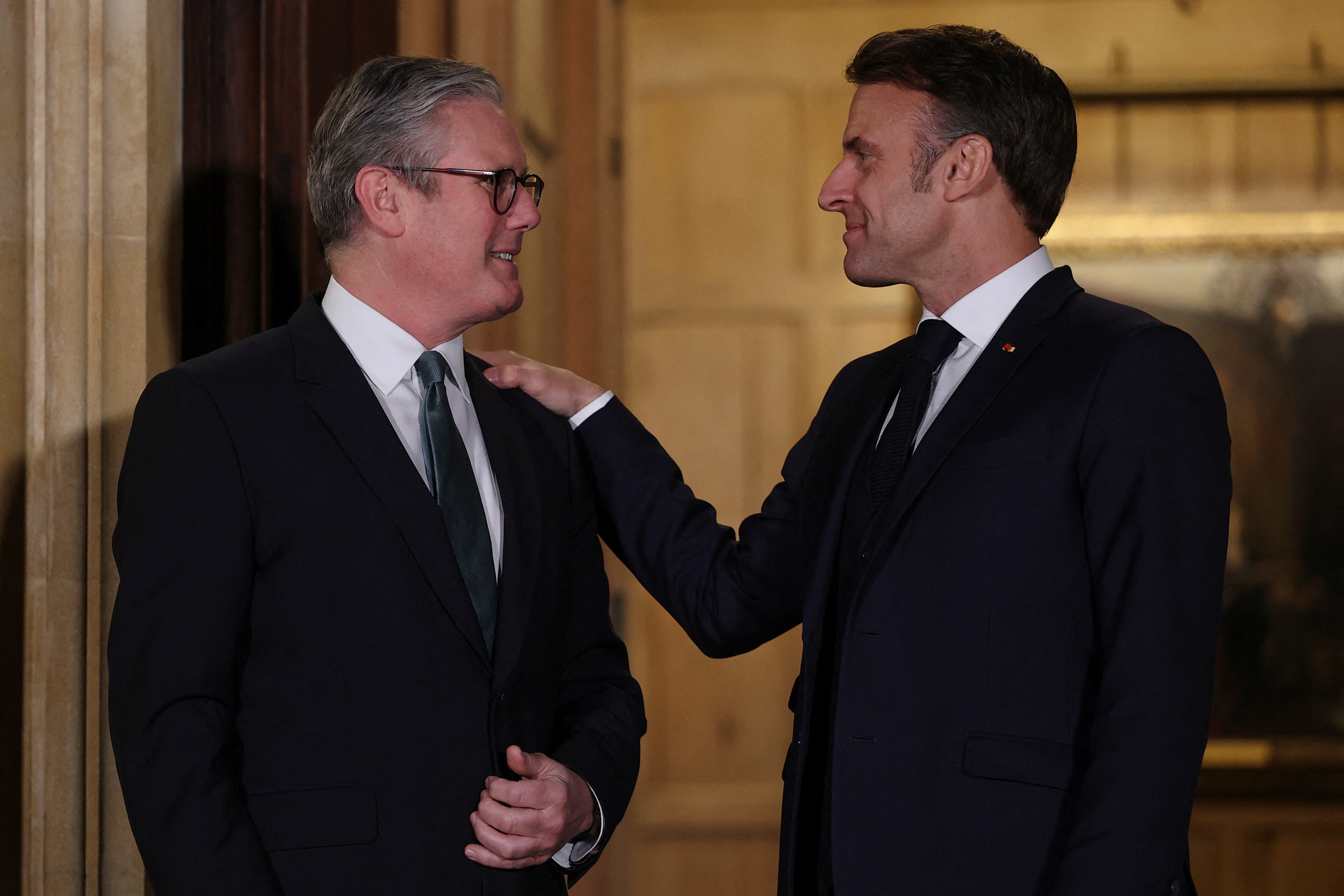 Sir Keir Starmer with Emmanuel Macron (Toby Melville/PA)