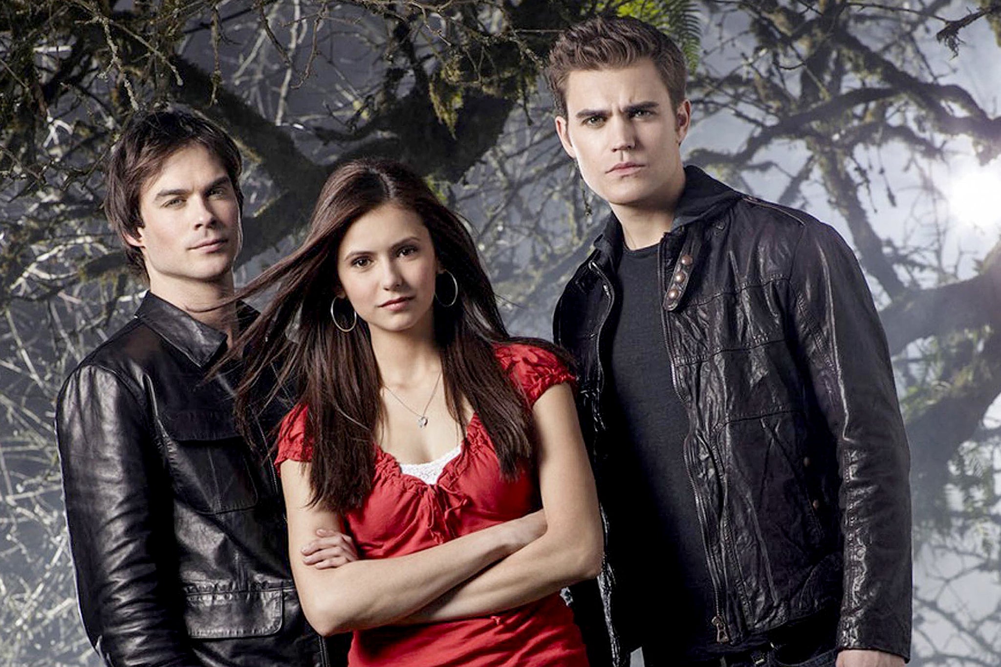 ‘The Vampire Diaries’ was famously adapted into a TV series starring Ian Somerhalder (left), Nina Dobrev and Paul Wesley in the late 2000s