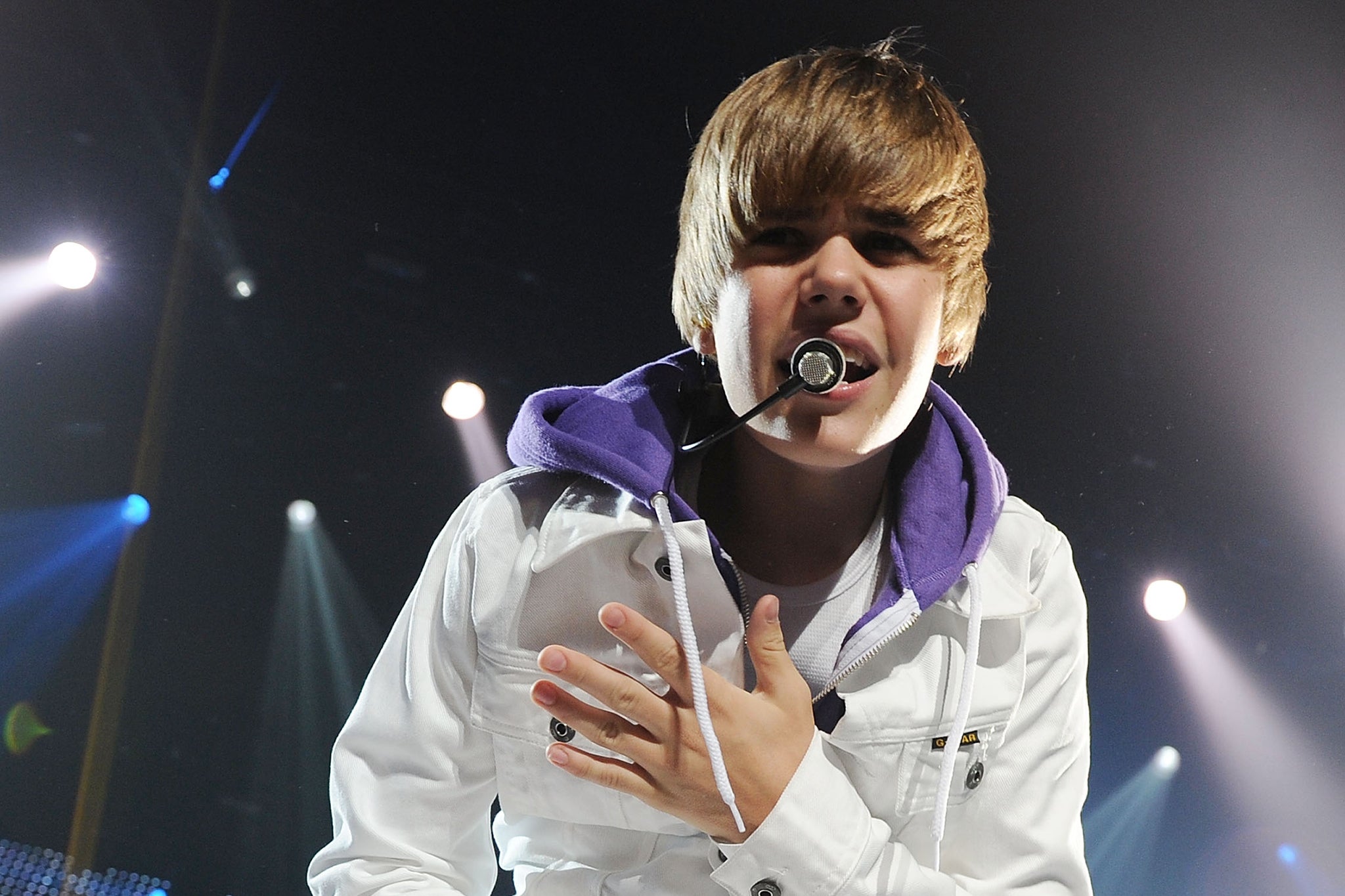 His world: Bieber performs in New Jersey in 2010