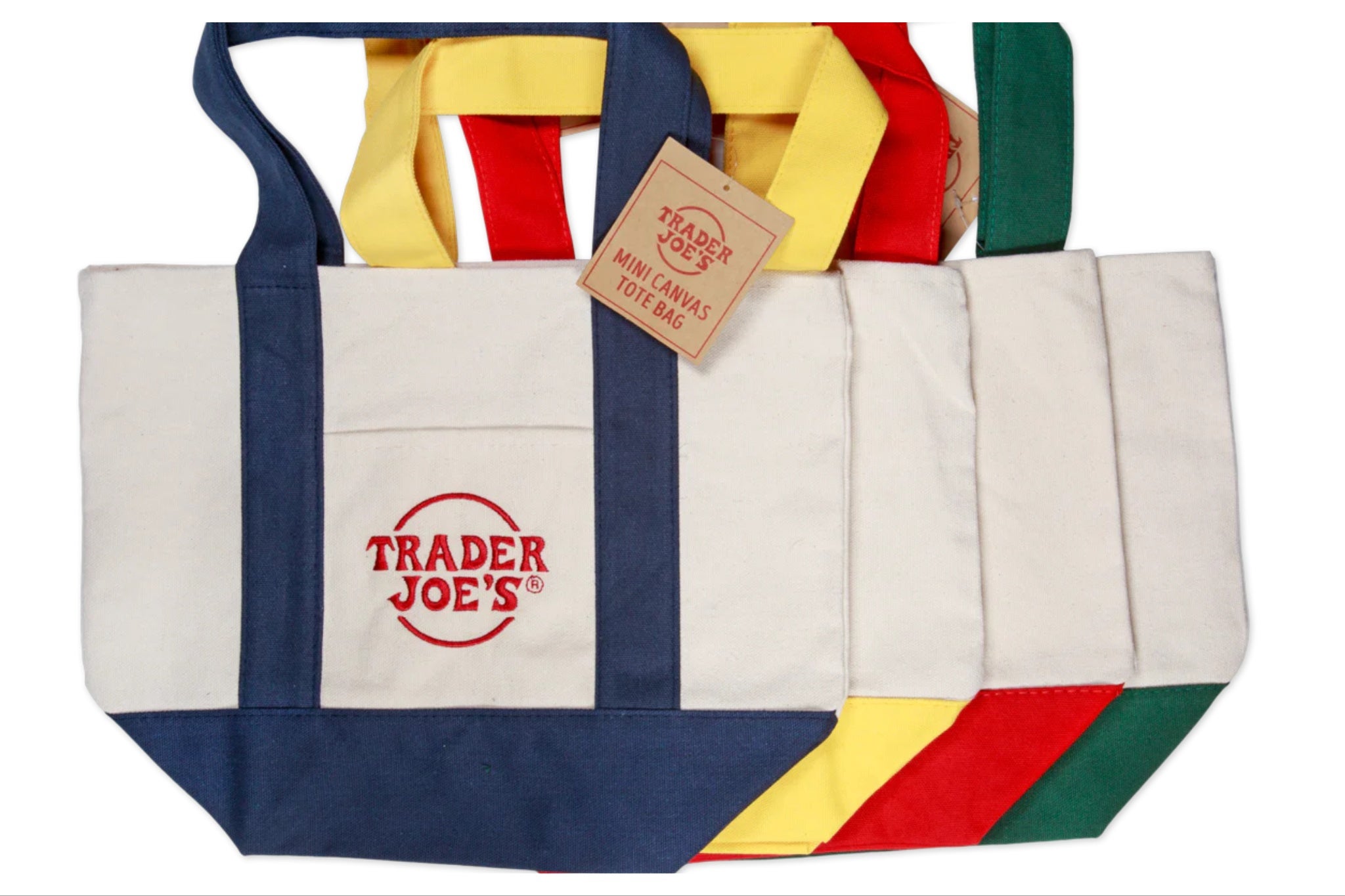 Trader Joe’s mini canvas tote bags will be available in stores in April