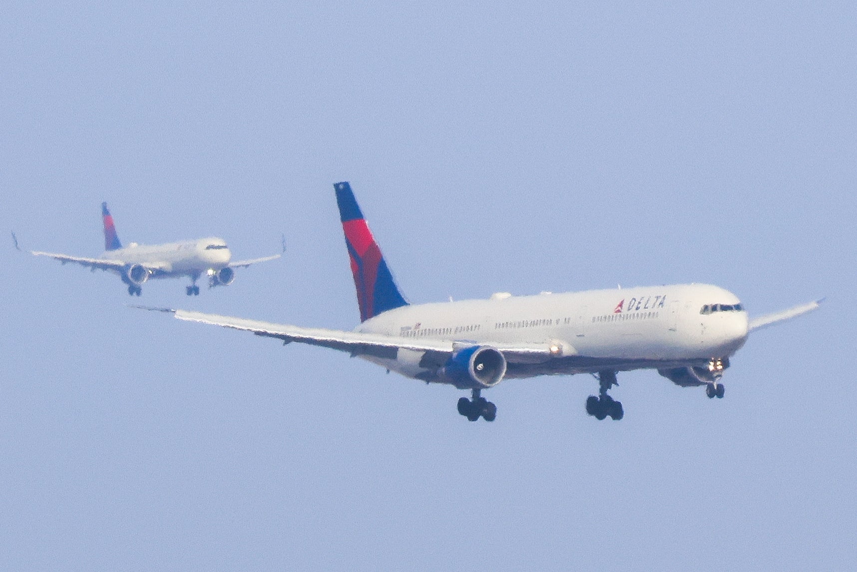 A Boeing 767-432 passenger aircraft of Delta Airlines approaches John F. Kennedy International Airport in New York City on March 4, 2025