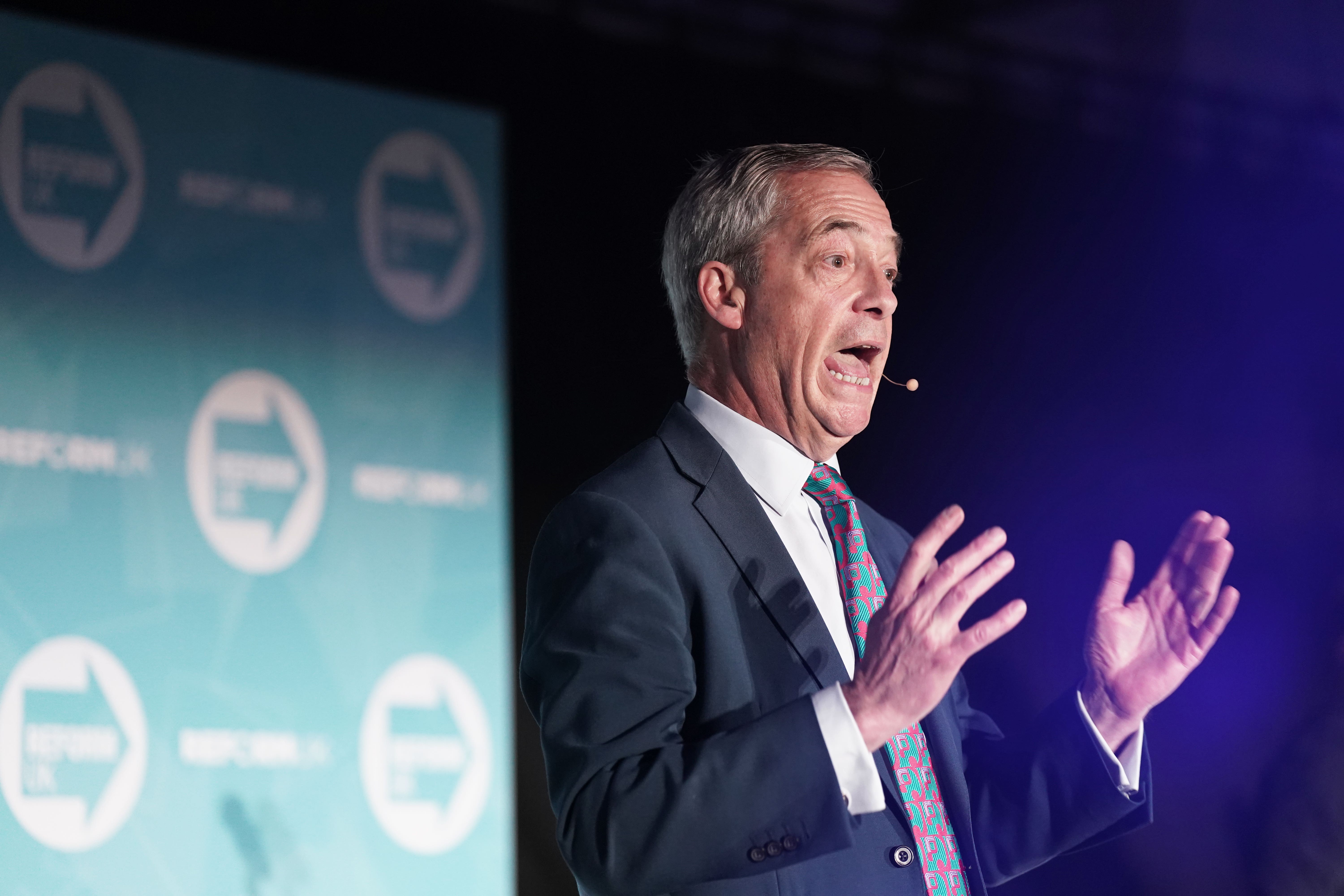 The Reform UK leader said he supported healthcare remaining free at the point of use (Joe Giddens/PA)