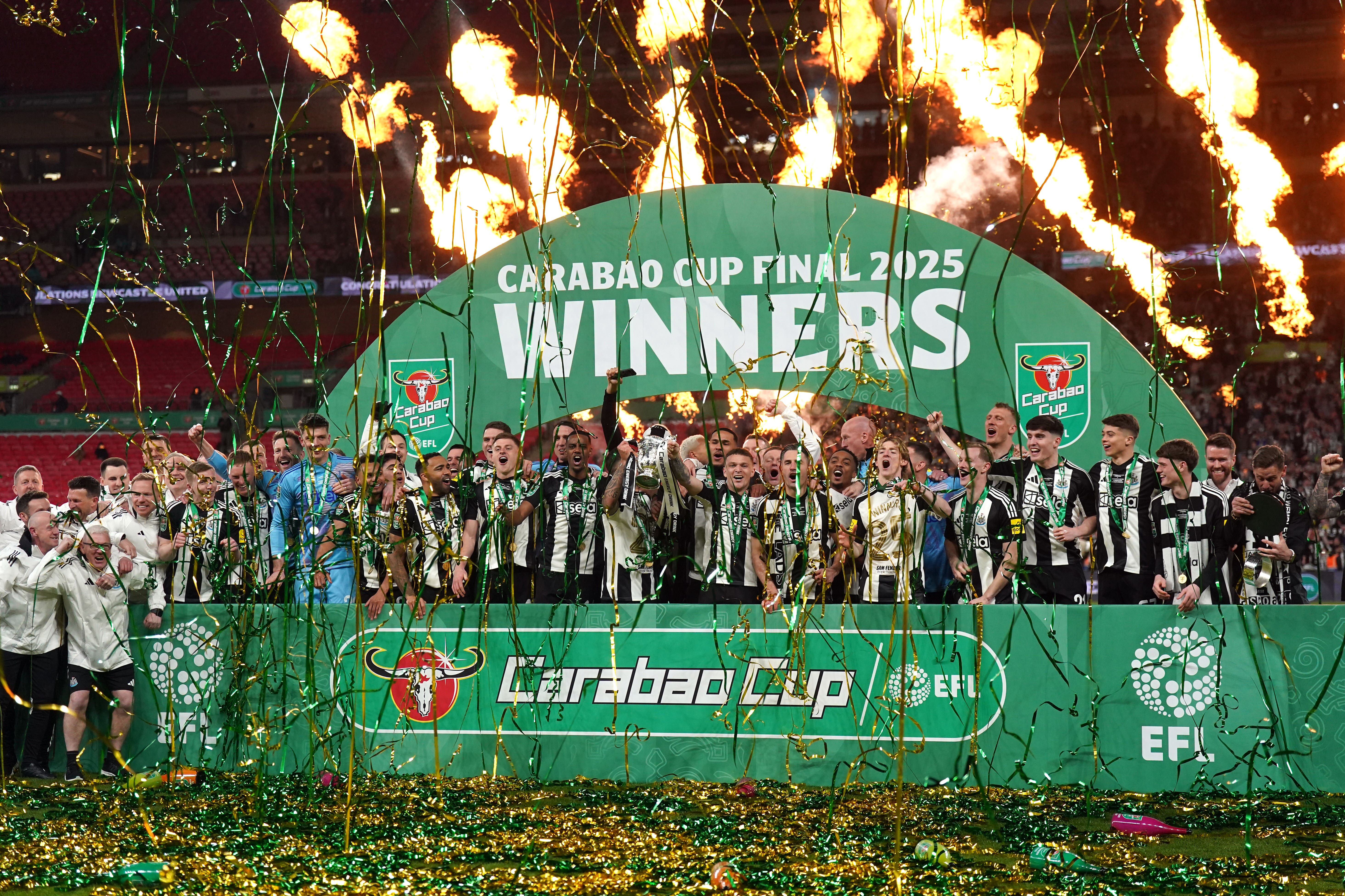 A huge party is expected in Newcastle on Saturday to celebrate the club winning the Carabao Cup (Owen Humphreys/PA)
