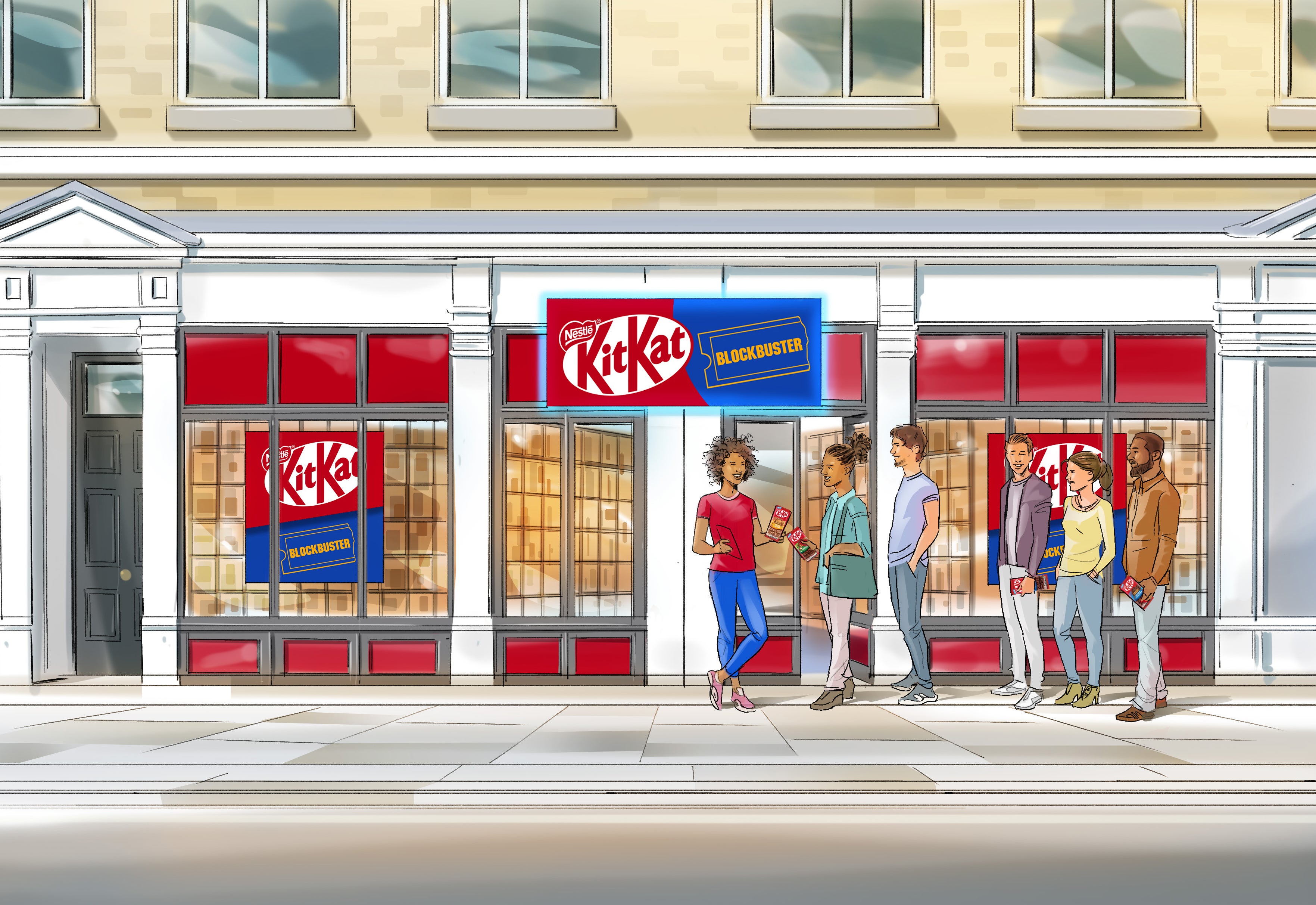Blockbuster is working with KitKat to launch the pop-up
