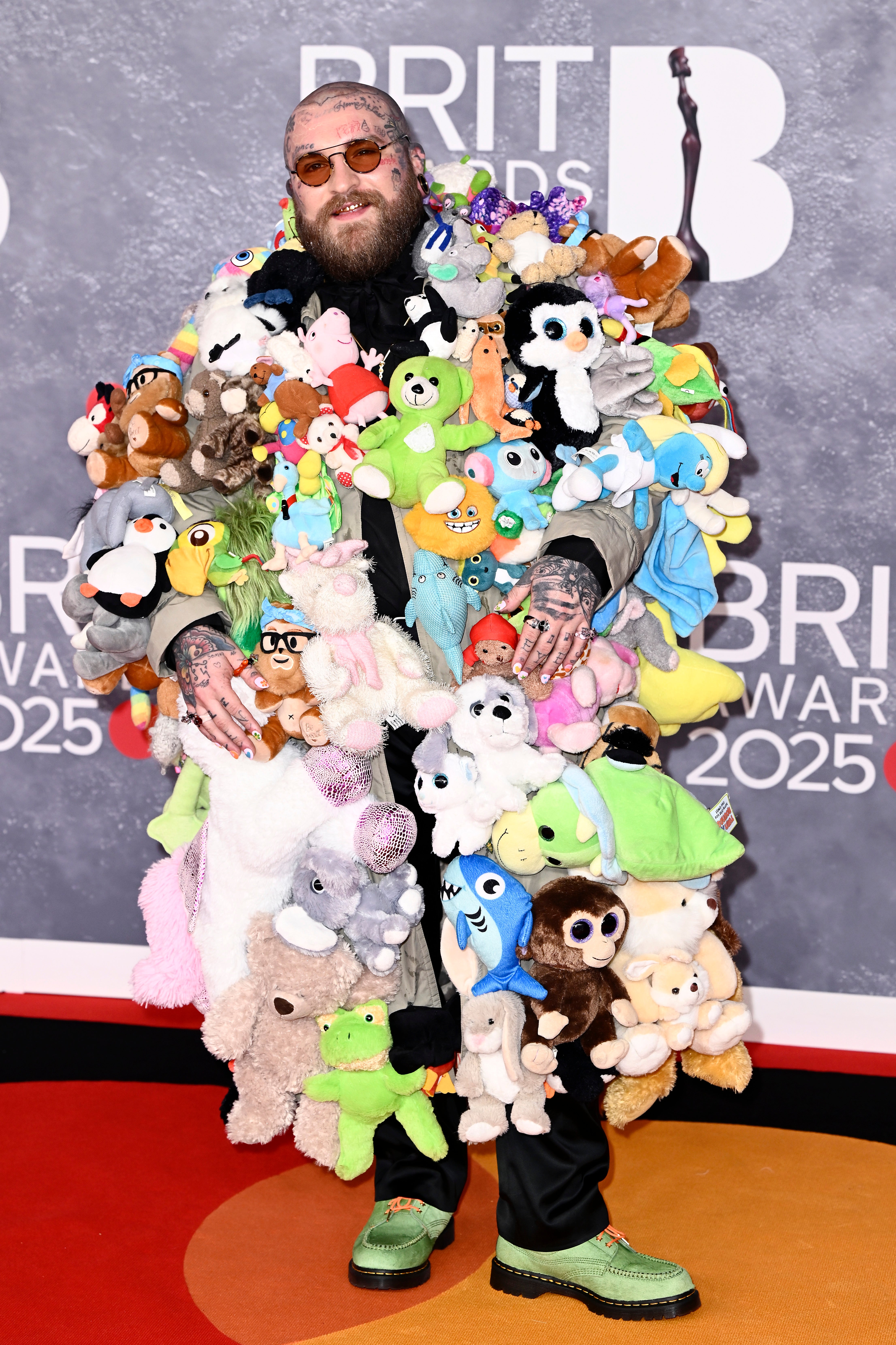 Teddy bear: The artist clad in cuddly toys at the Brit Awards