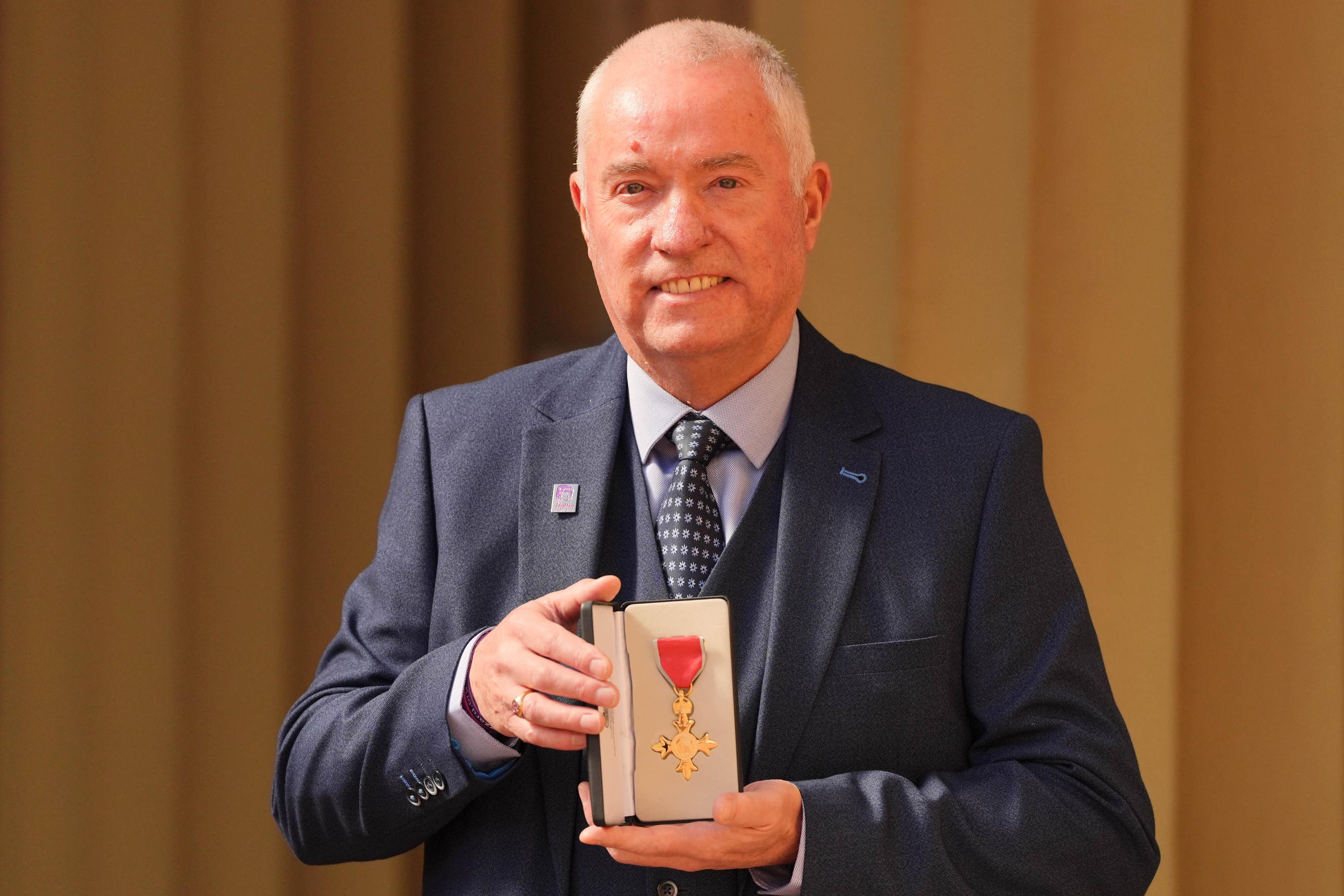 Nick Gazzard was honoured for ‘services to tackling violence against women’ (Jonathan Brady/PA)