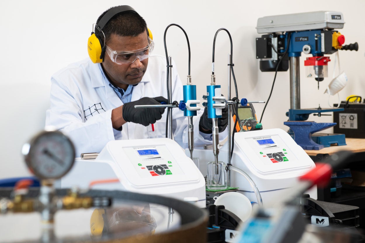 The SonoChem System uses microwaves and ultrasound to defrost and break down contaminates in water extracted from the Moon’s frozen soil