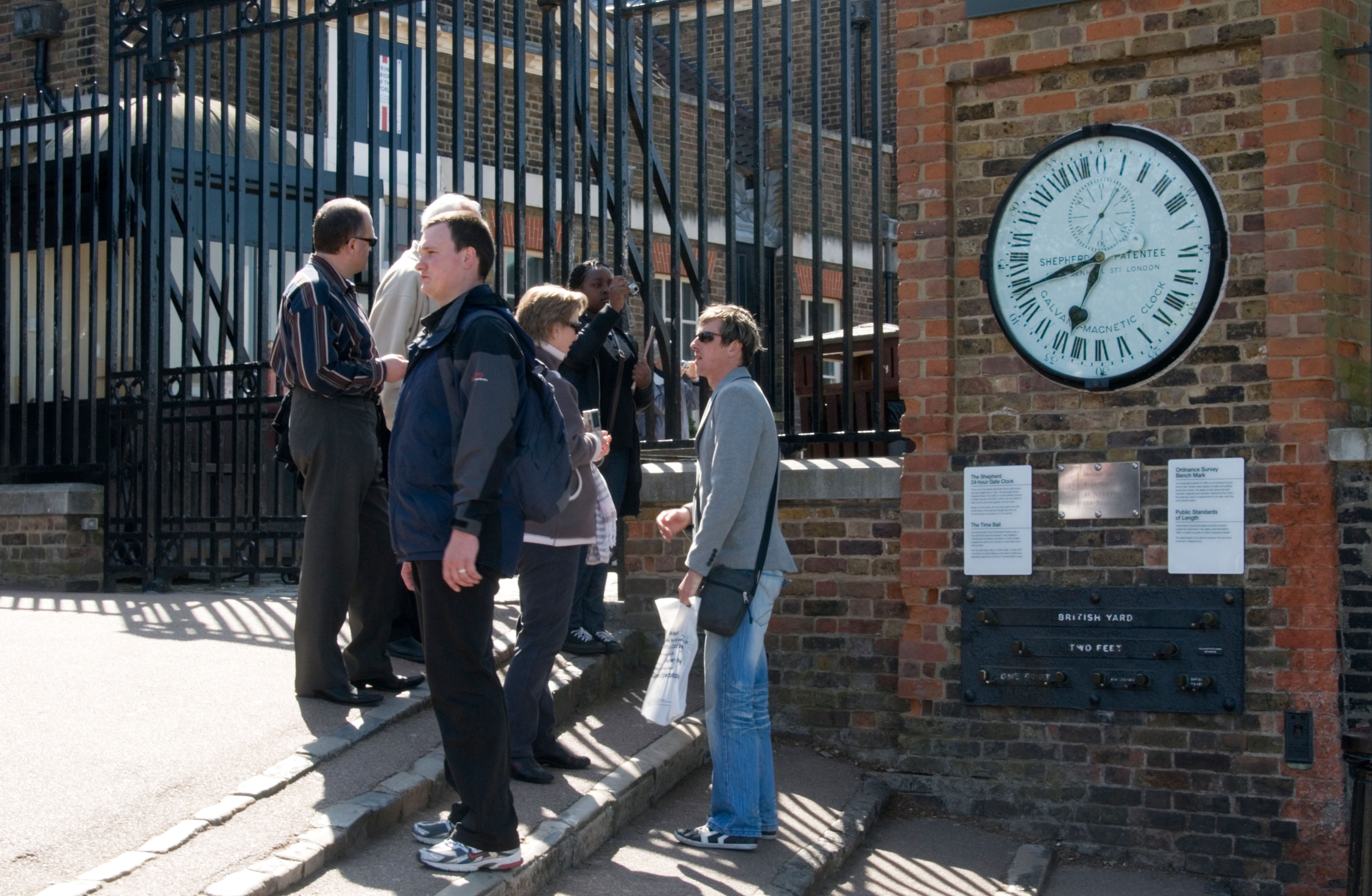BM3CMJ Royal Observatory Greenwich with 24-hour Gate Clock, Ordnance Survey Bench Mark and Public Measures of Length