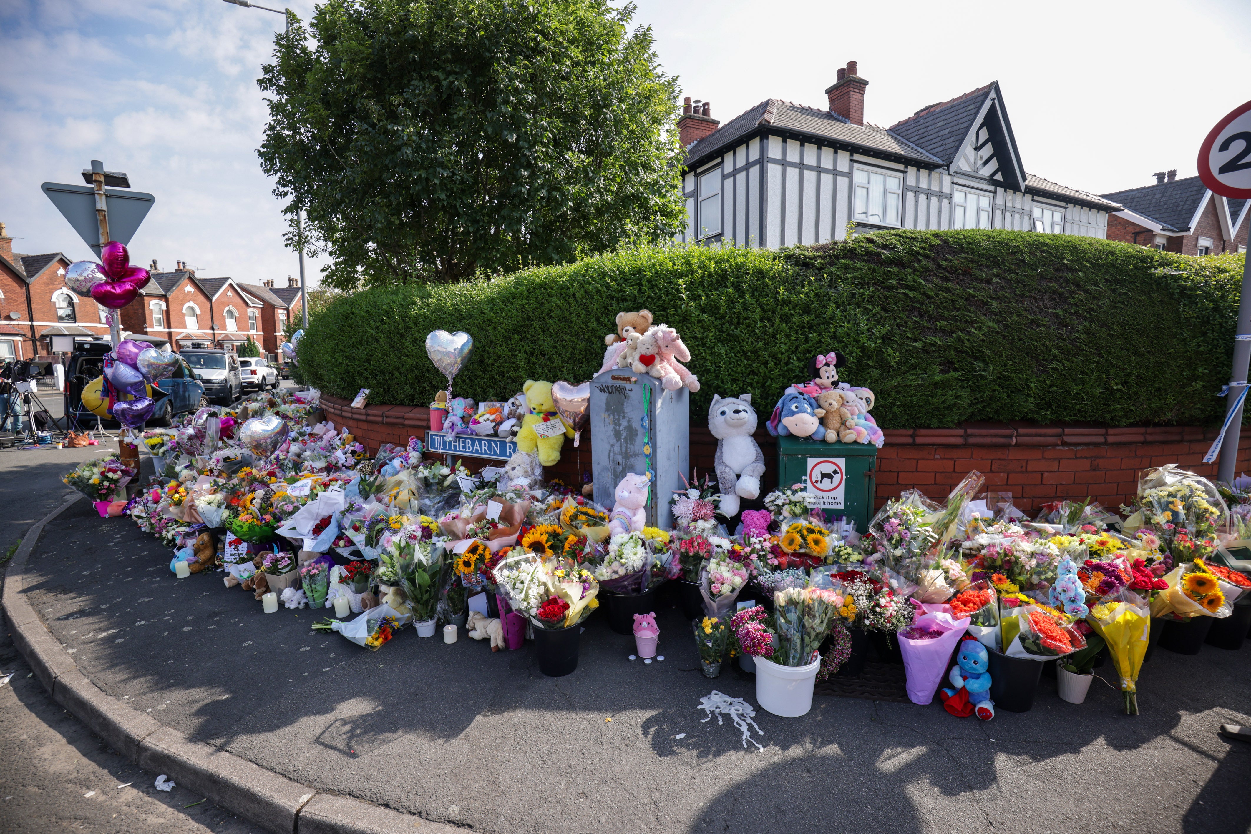 Floral tributes in Southport