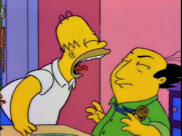 Homer Simpson and 'The Critic' character Jay Sherman in the crossover episode 'A Star is Burns'