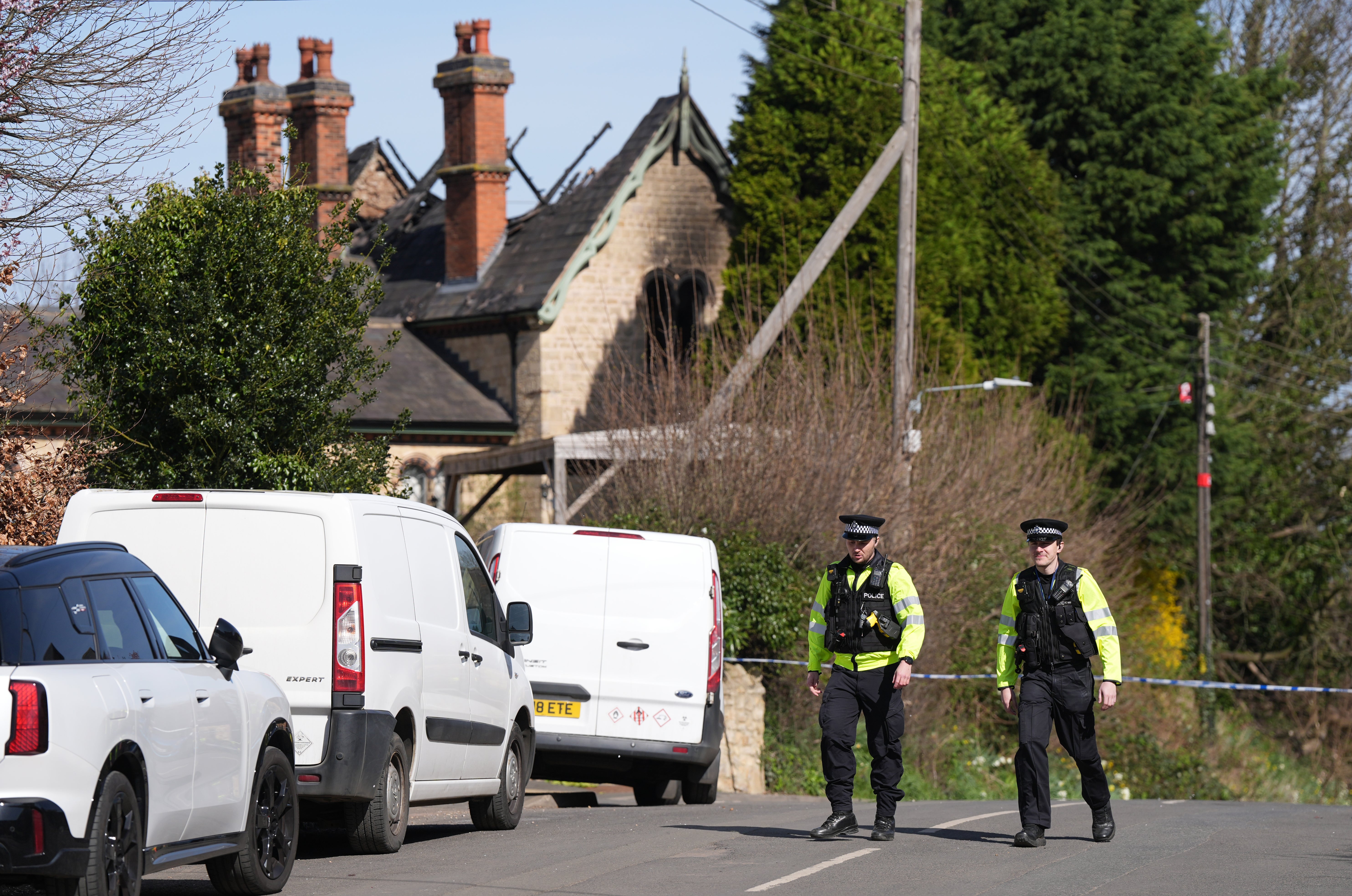 Emergency services at the property in the Northamptonshire village
