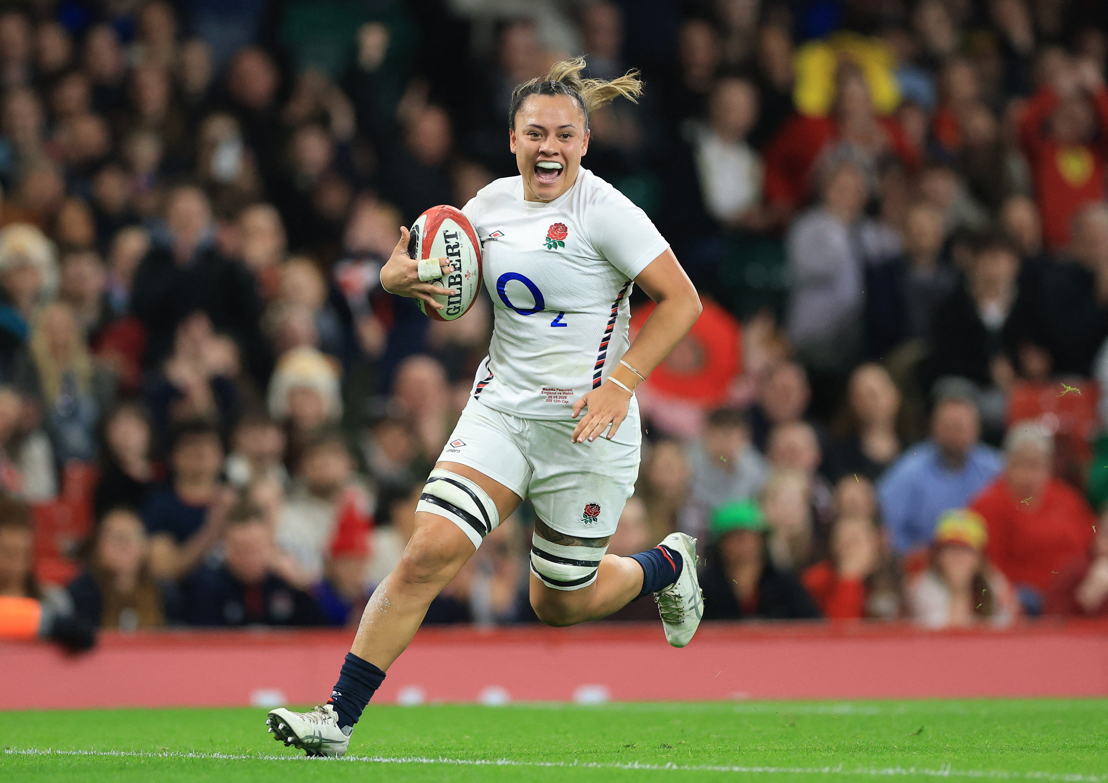 <p>Maddie Feaunati starred for England in Cardiff</p>