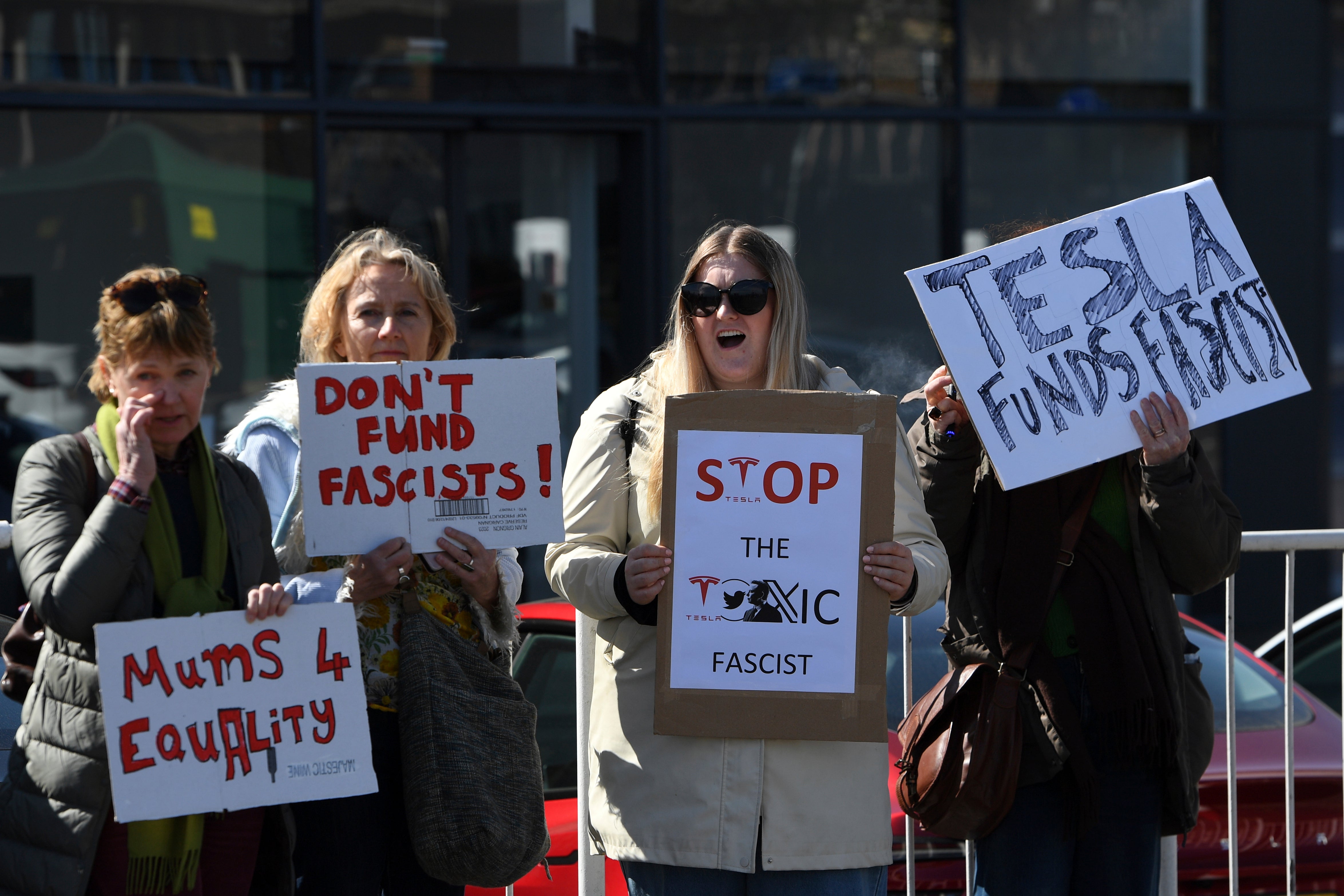 Britain Tesla Protests