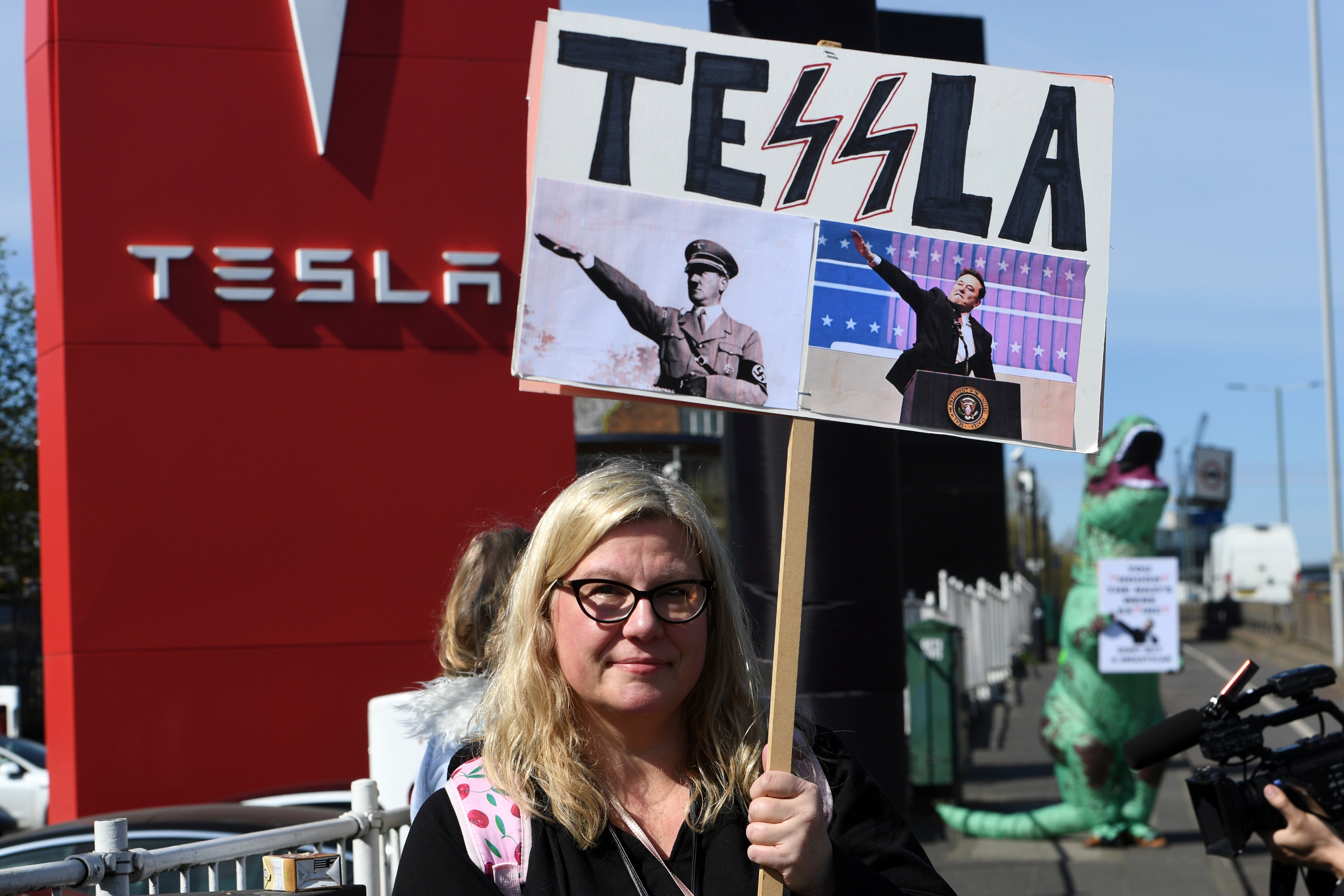 Britain Tesla Protests