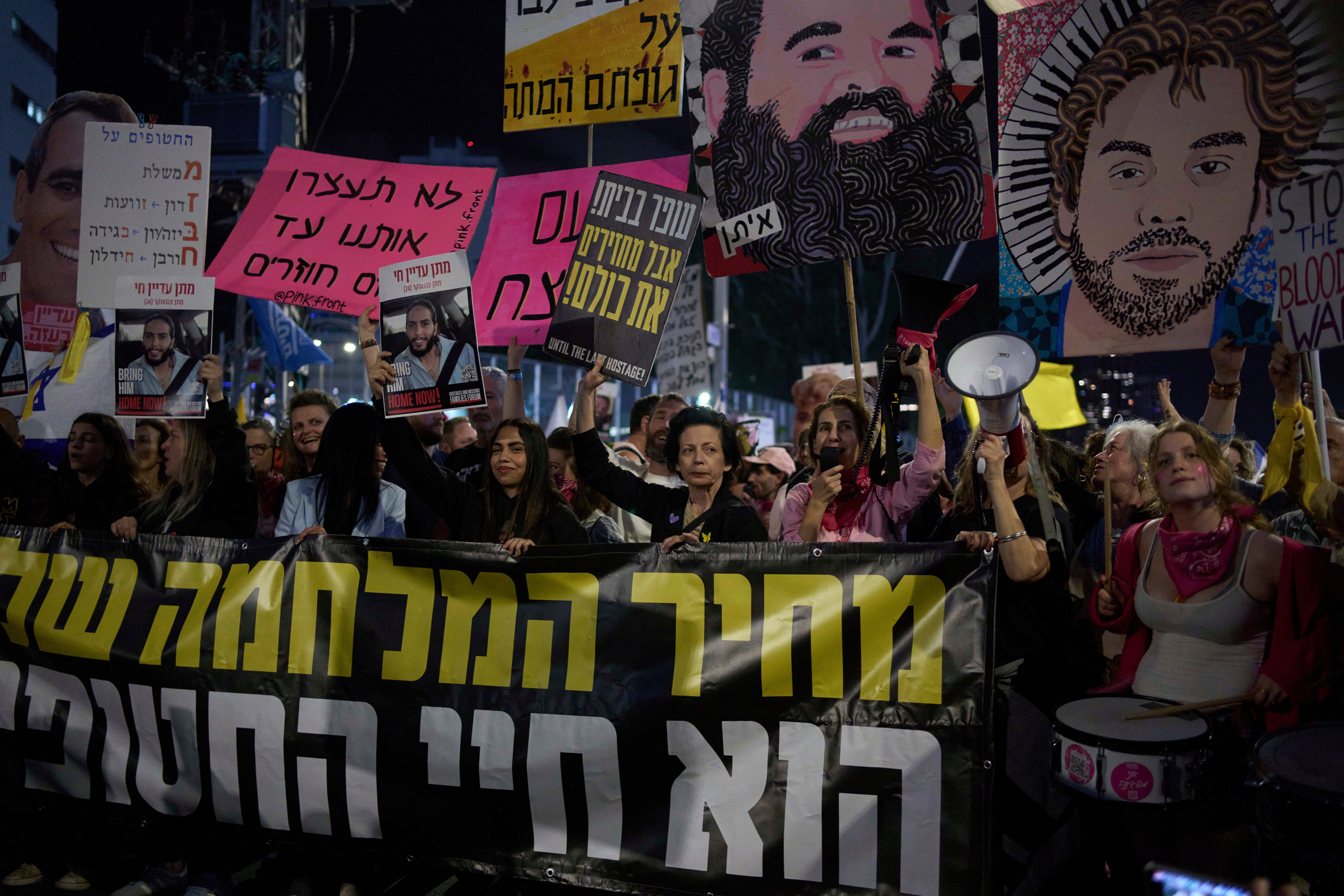 Large protests have taken place in Tel Aviv to demand the immediate release of hostages held by Hamas in recent weeks