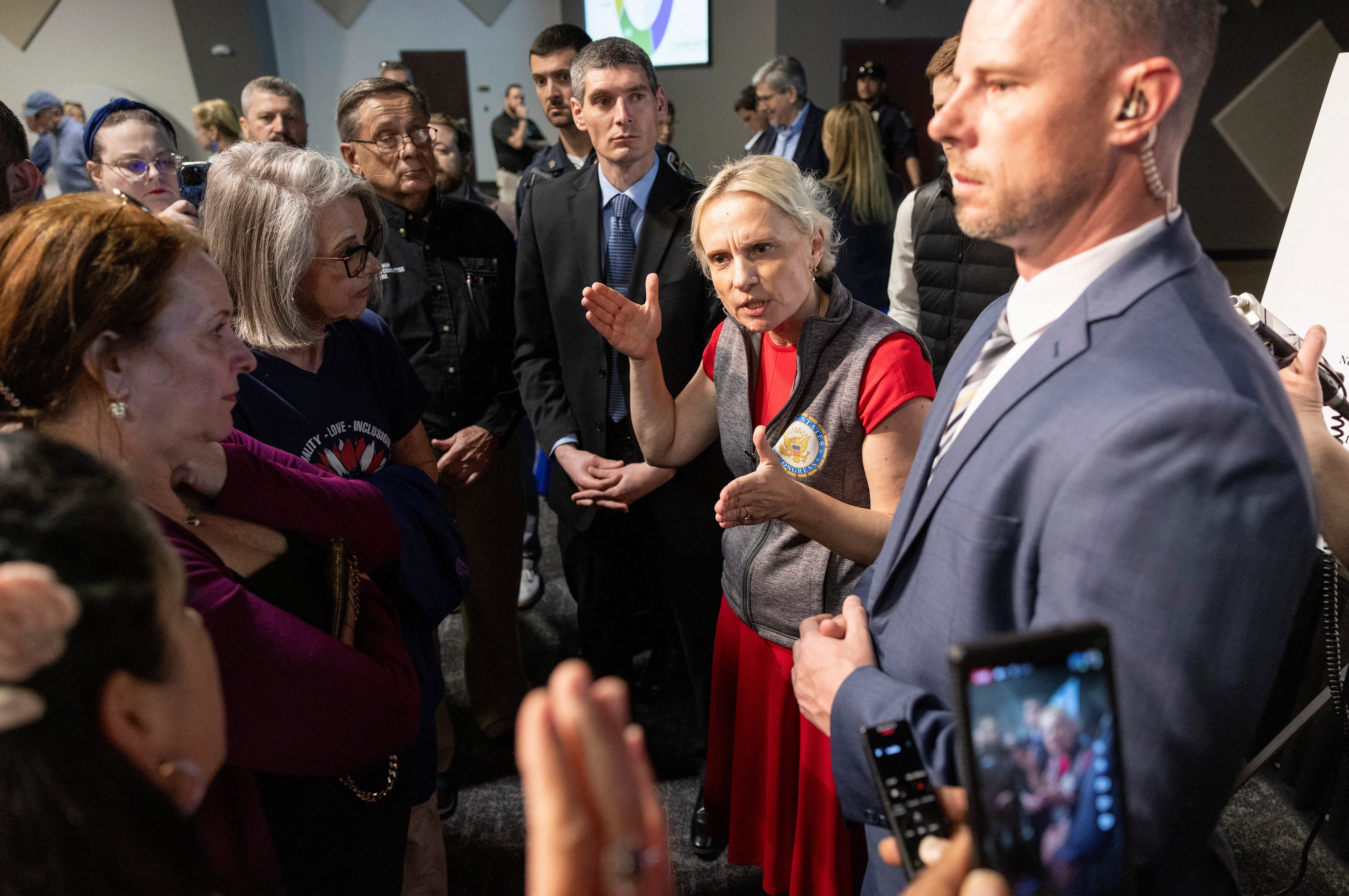 Spartz attempted to win back the crowd but was drowned out multiple times by boos and other loud vocal protests