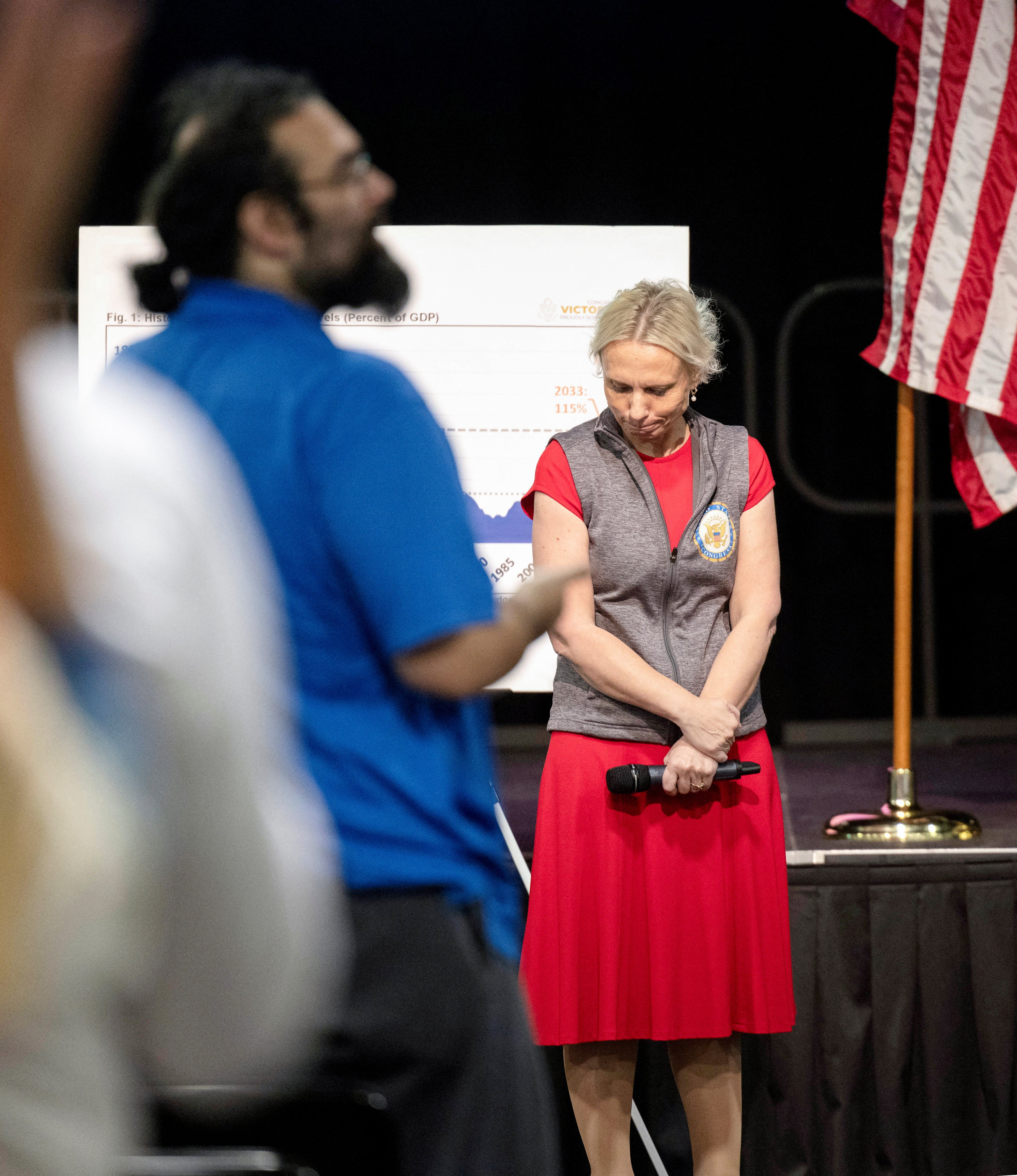 The congresswoman later hit back on social media, lashing out at what she called ‘the radical left’