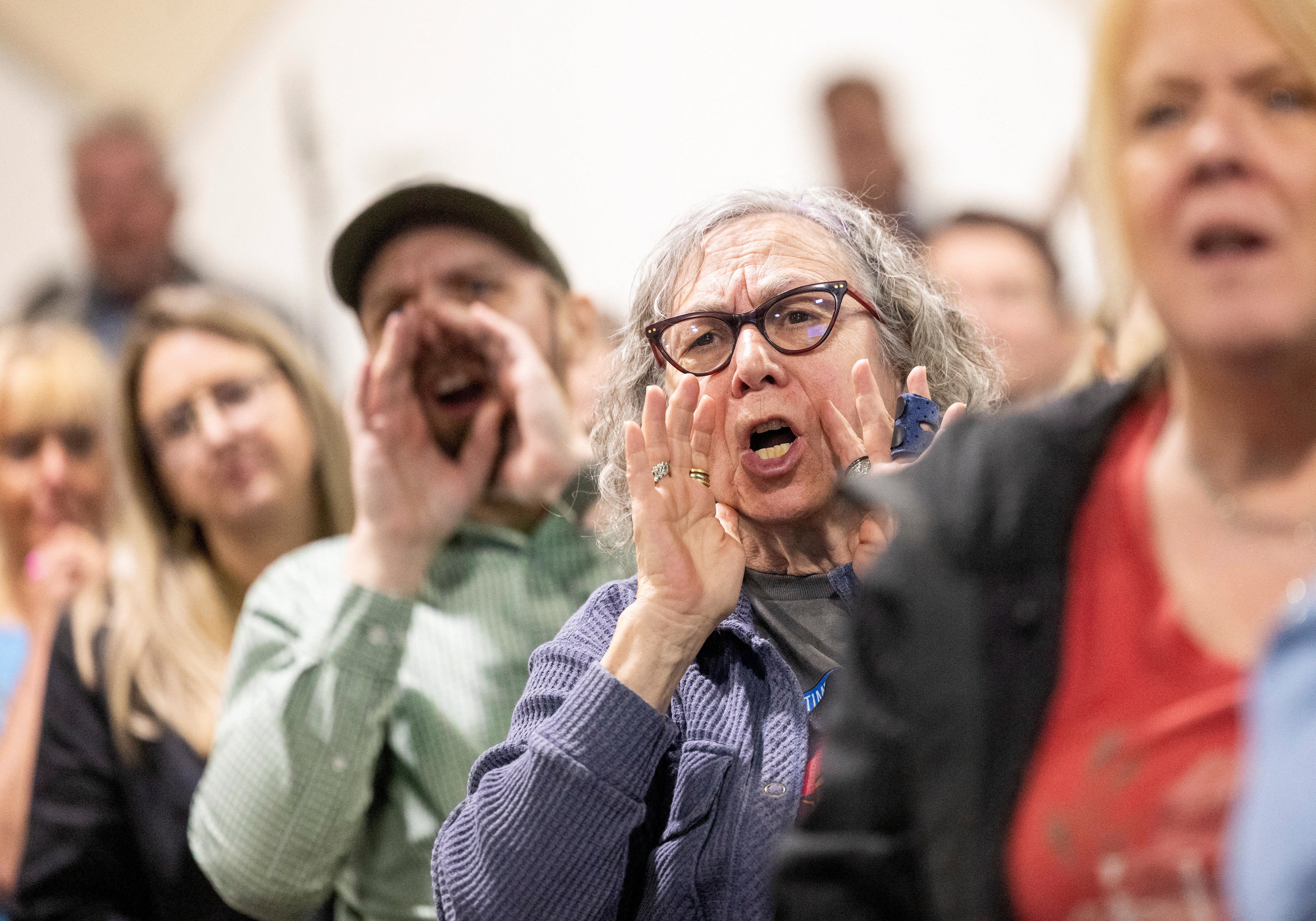 The room erupted with boos and chants on Saturday after Spartz said she would not be calling for the resignation of Defense Secretary Pete Hegseth, and other members of the so-called Signalgate group chat – which was revealed on Monday