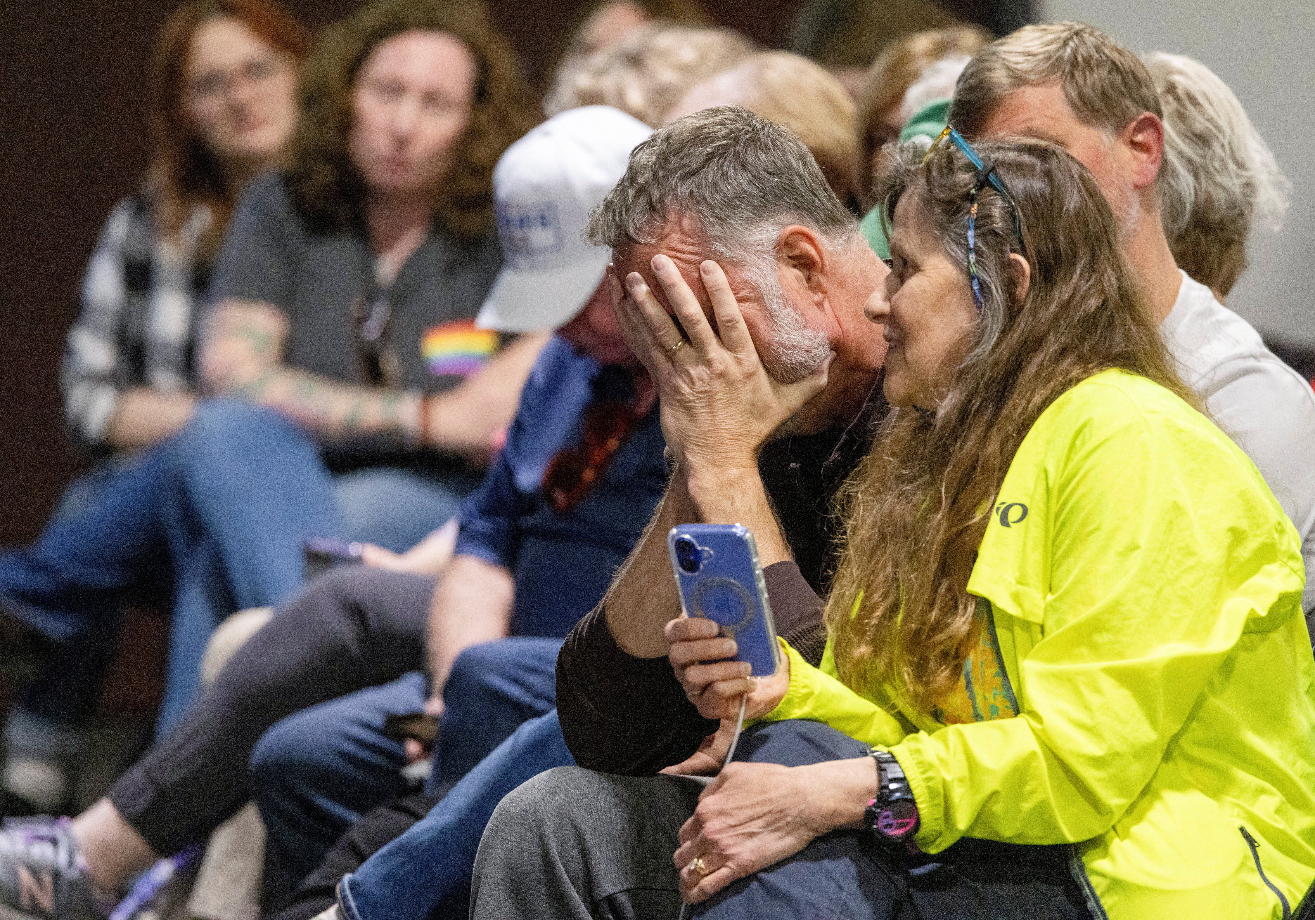 Attendees confronted Spartz about the Trump administration’s actions and her past vote against aid for Ukraine