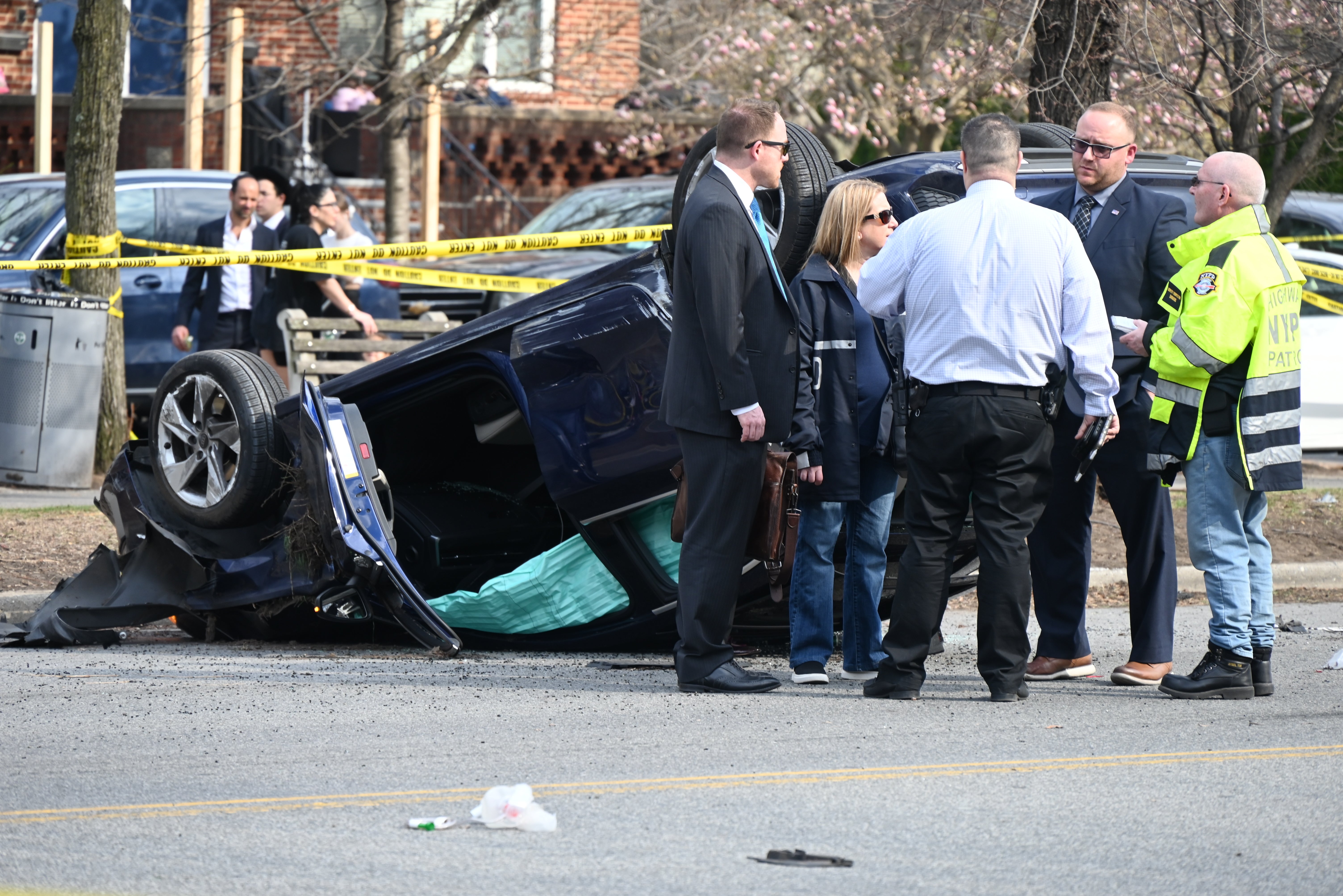 A woman and her two young daughters were killed in Brooklyn on Saturday after a driver with a suspended license struck them on a sidewalk. The woman’s young son was also critically injured but survived