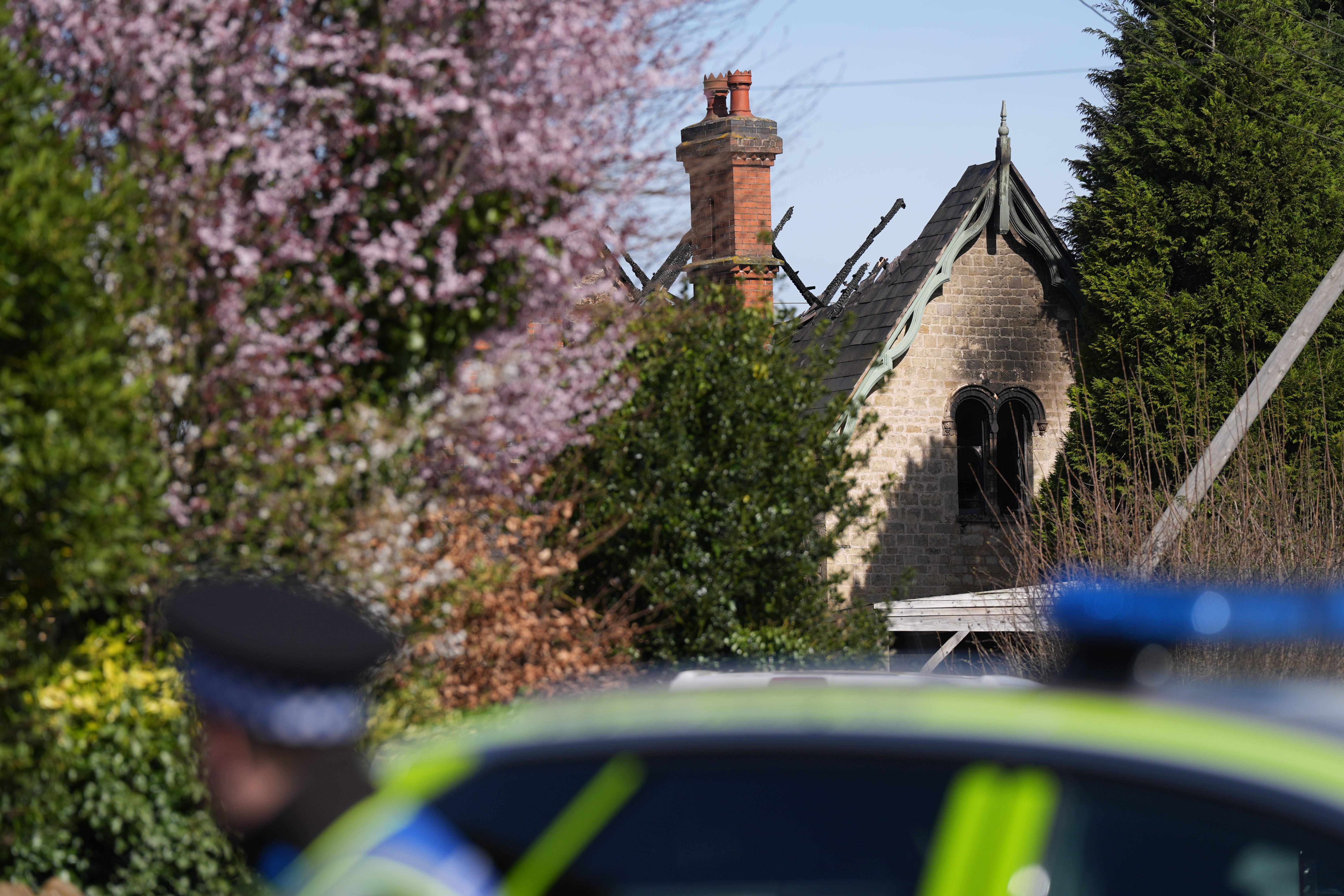 The fire ripped through the Grade II-listed building on Friday evening (Jacob King/PA)