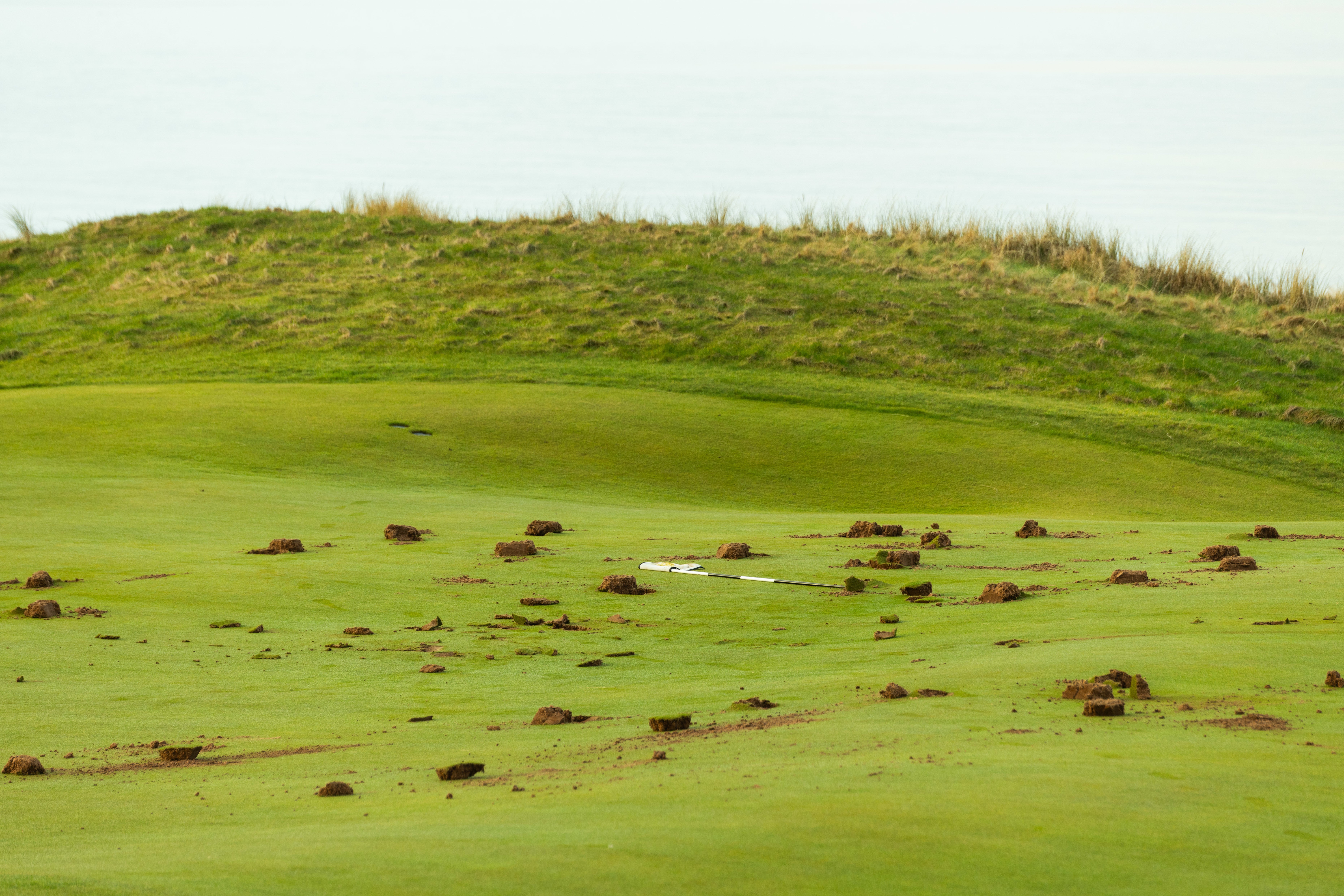 Damage was done to the greens at Trump Turnberry