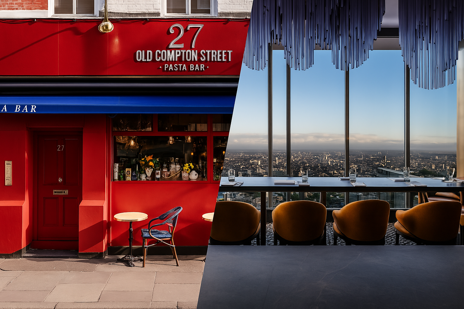 Two sides of the same appetite: street-level spaghetti or sky-high tasting