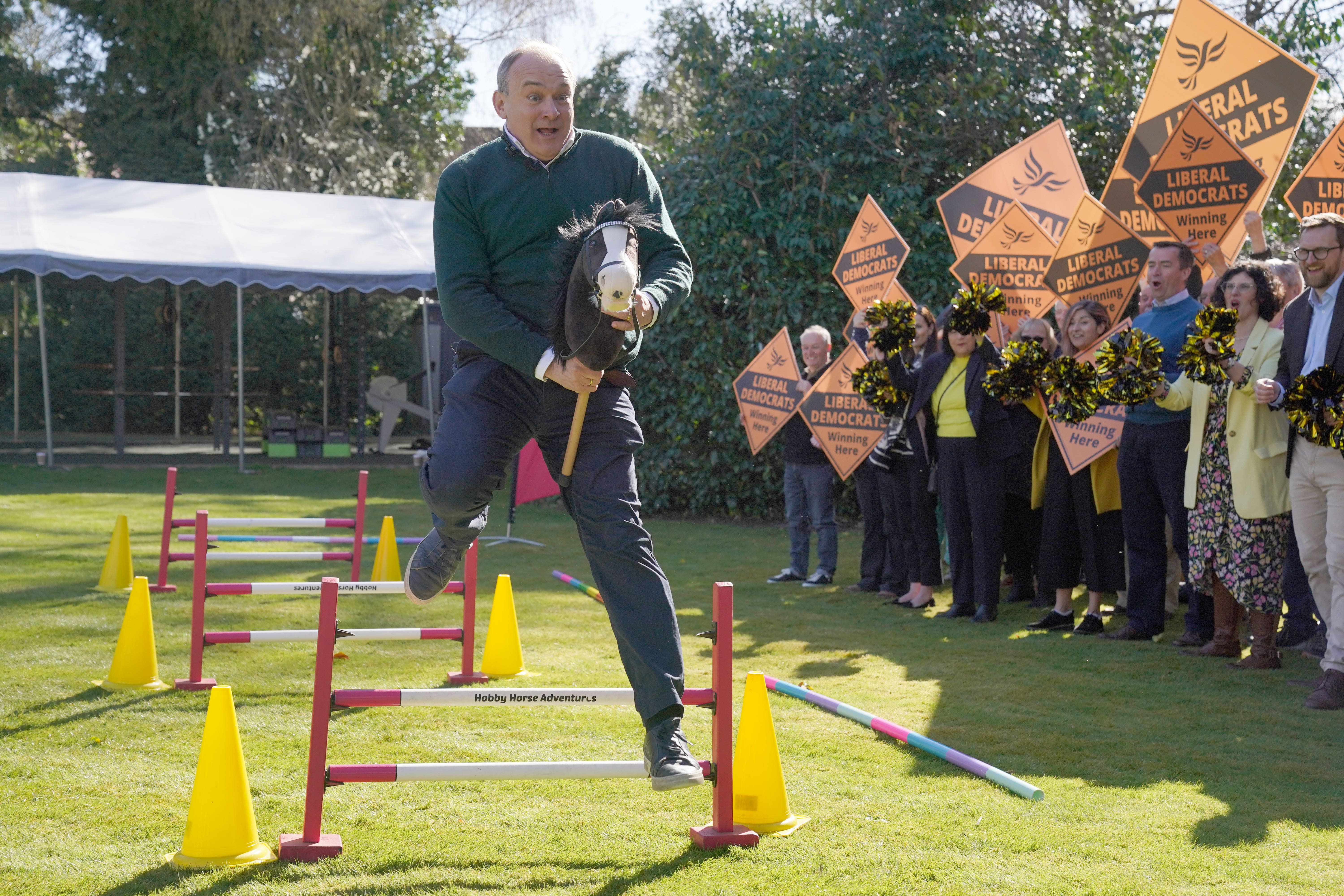 Sir Ed Davey declared the local elections a ‘two horse race’ between the Liberal Democrats and the Conservatives (Jonathan Brady/PA)