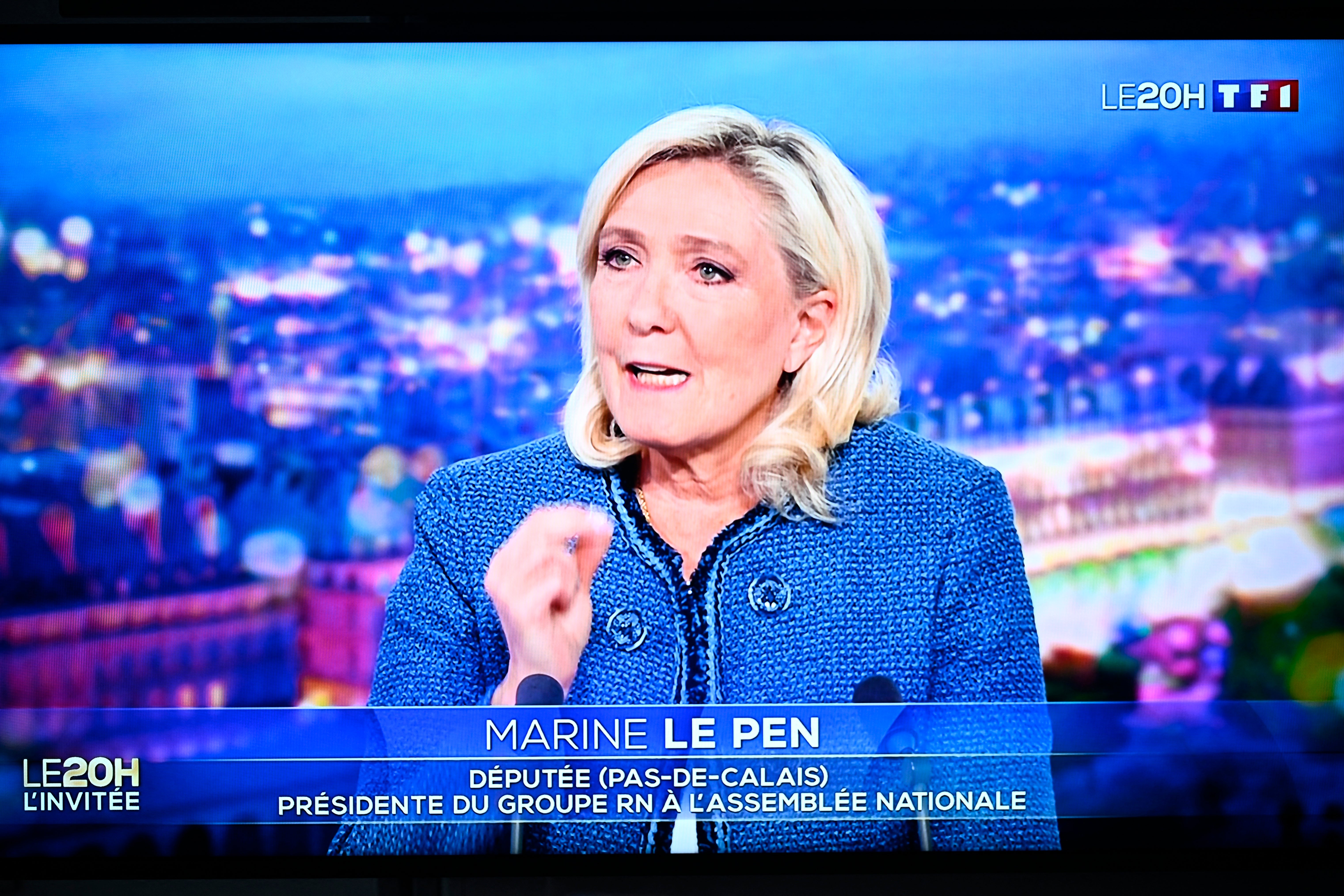 Marine Le Pen she she would fight the ruling against her during an interview on TF1