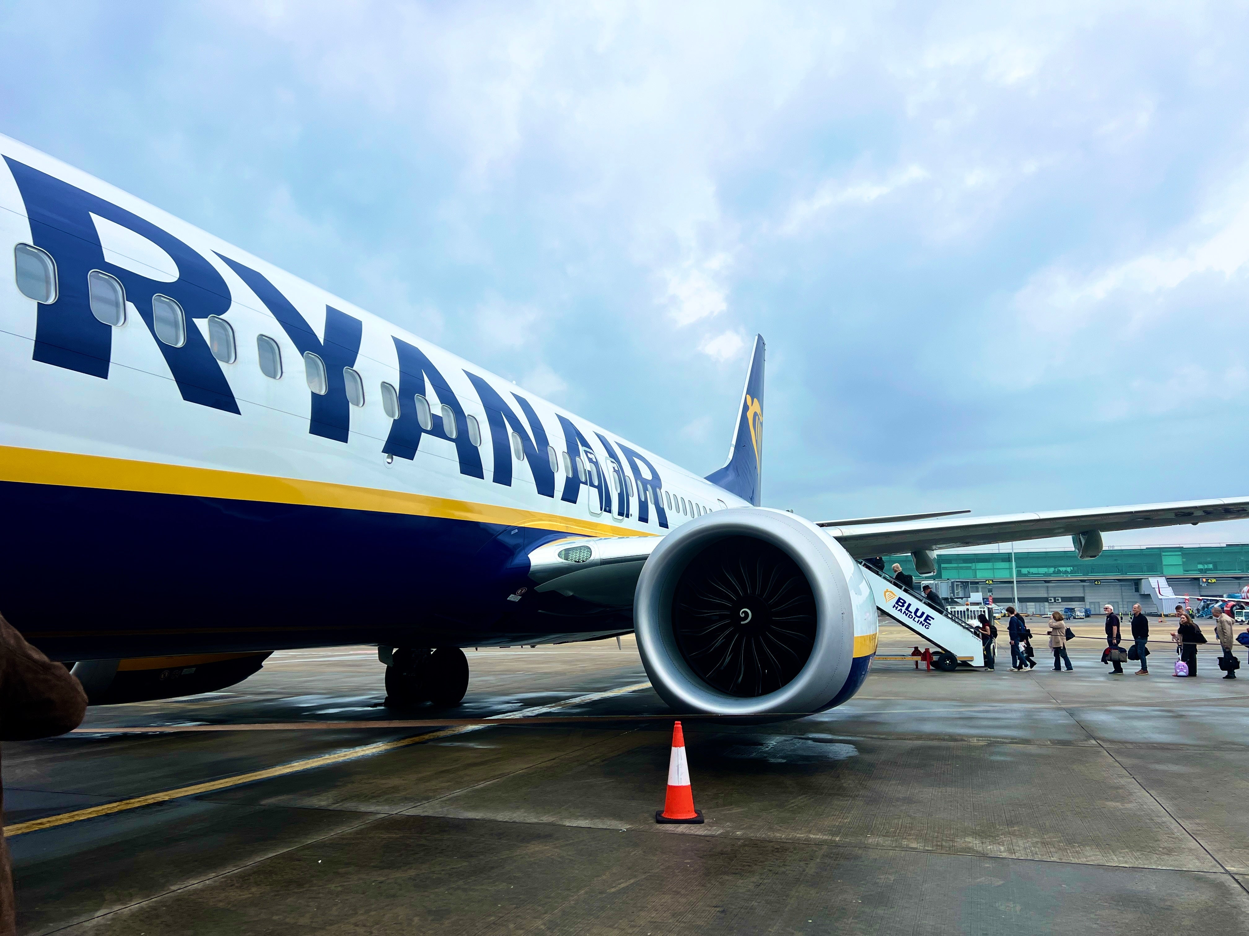 A Ryanair 737 at Stansted Airport (file photo)