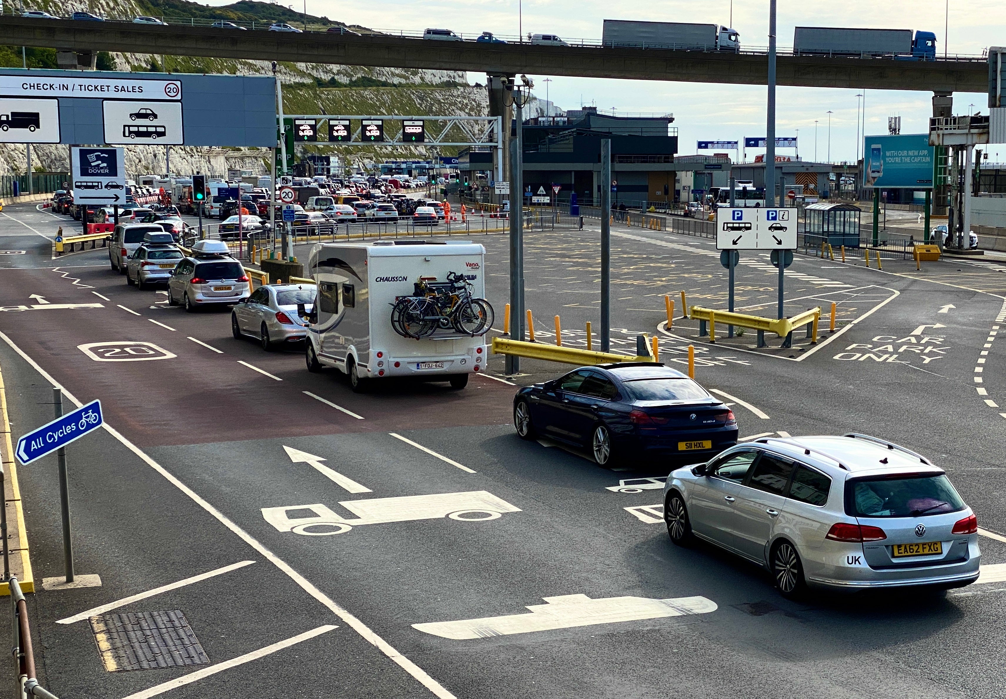 Waiting game: the approach to Eastern Docks at the Port of Dover