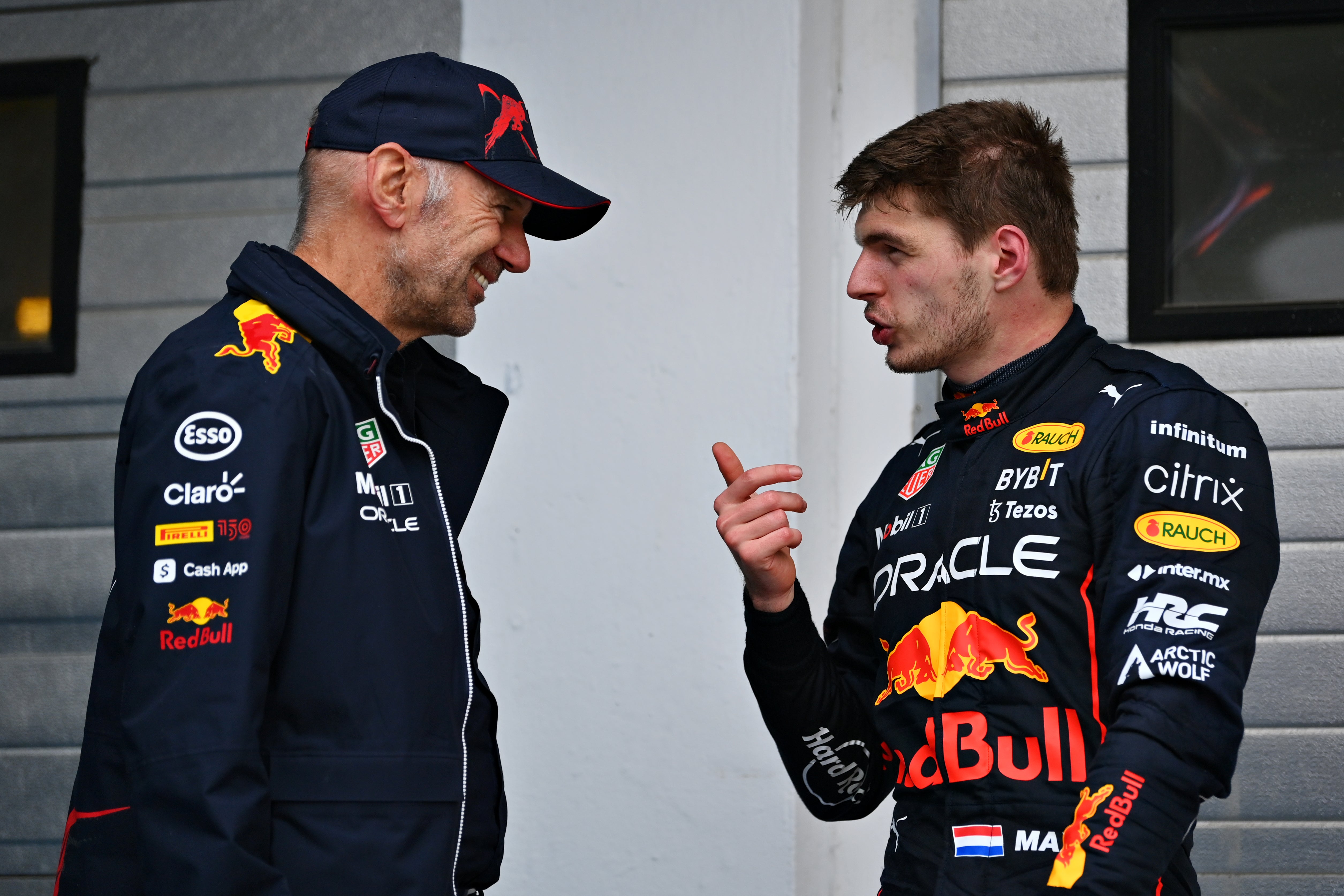 Max Verstappen would team up again with design guru Adrian Newey (left) if he joined Aston Martin